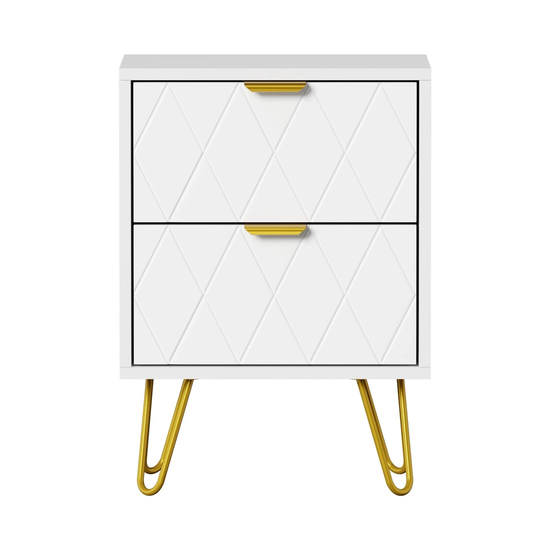 6 Oikiture Bedside Table 2 Drawers Gold Metal Nightstand, 6 of 9