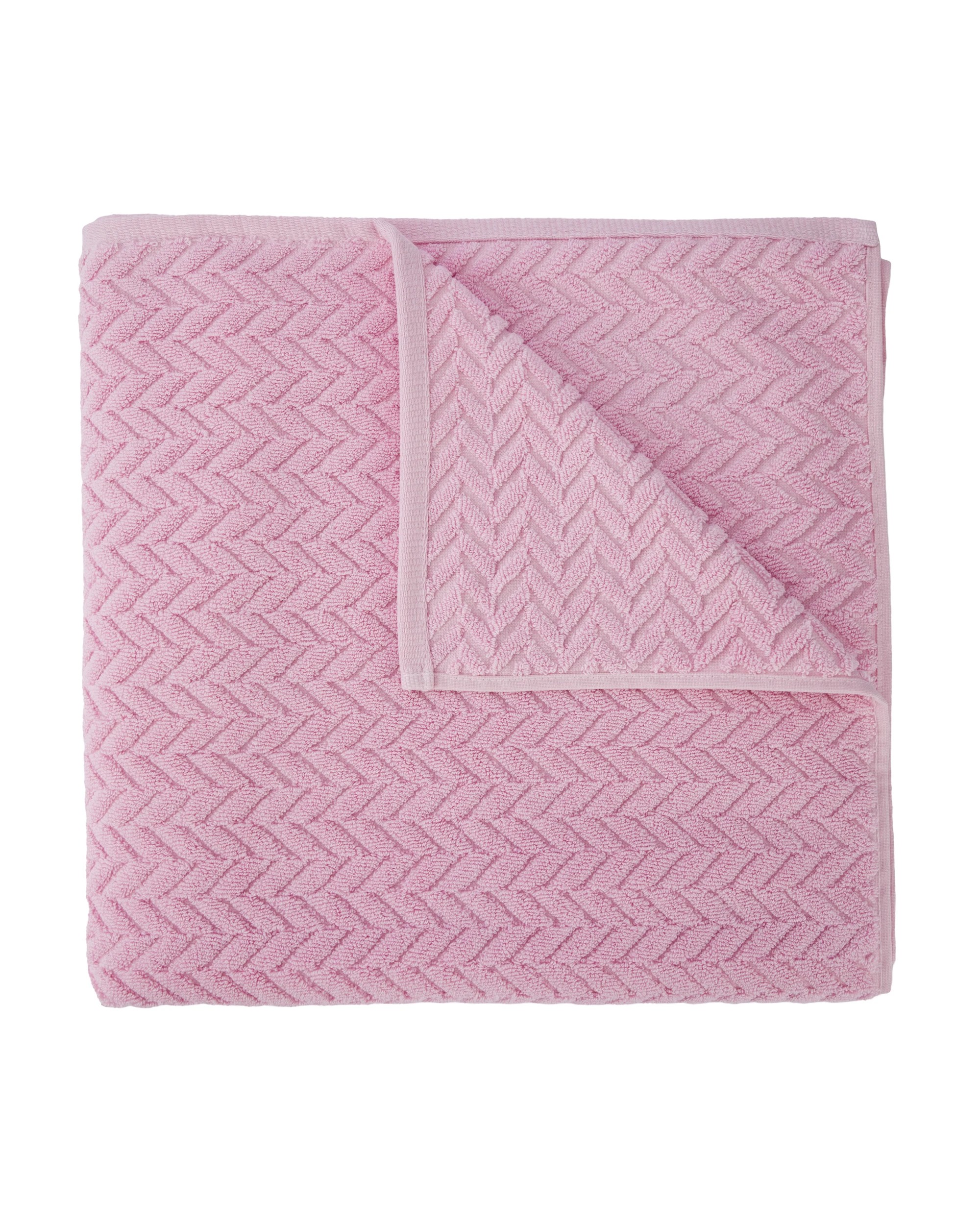 1 Chevron Cotton Bath Sheet - Pink, 1 of 6