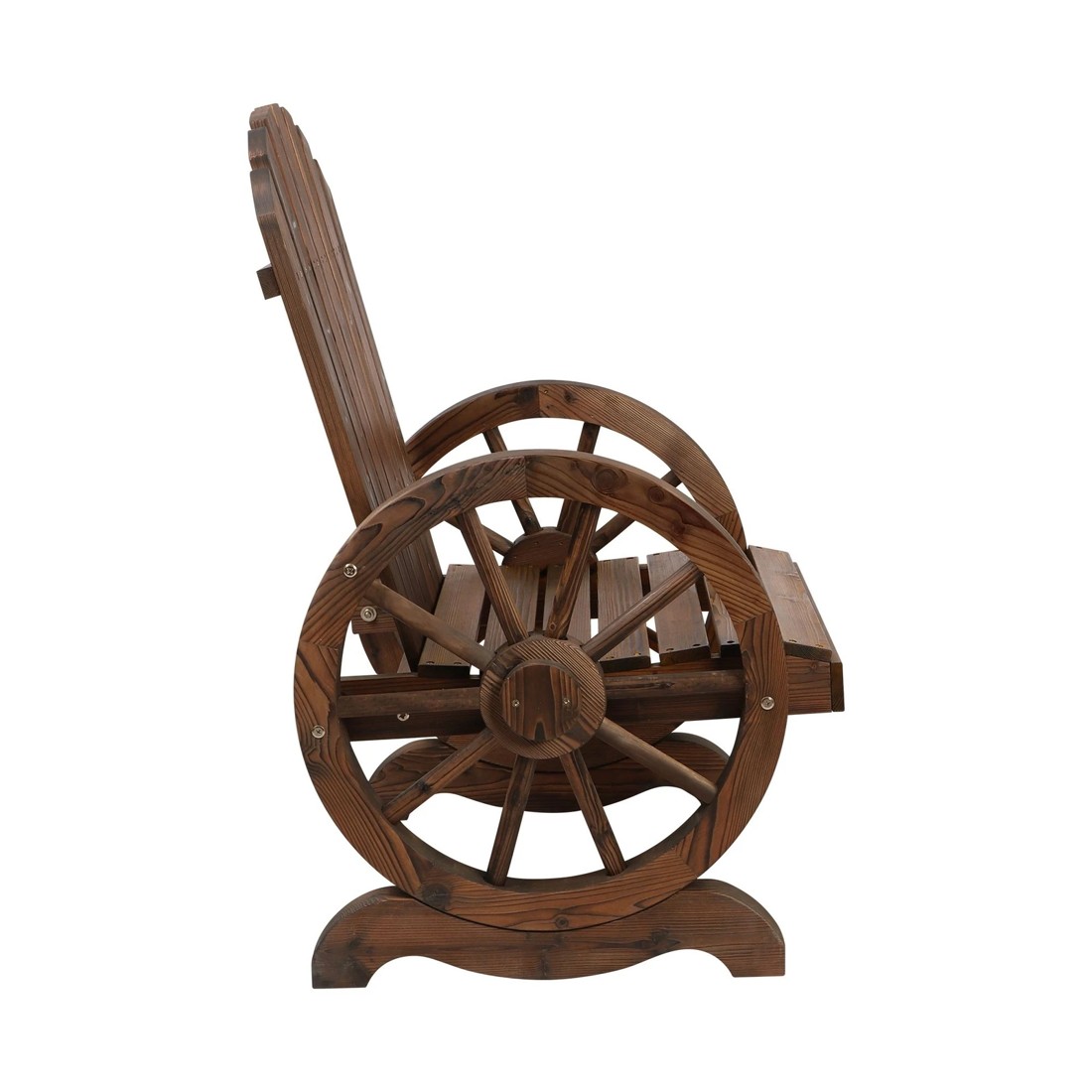 8 Alfordson Outdoor Wagon Wheel Chair Garden Wooden Seat Patio Lounge - Charcoal, 8 of 10