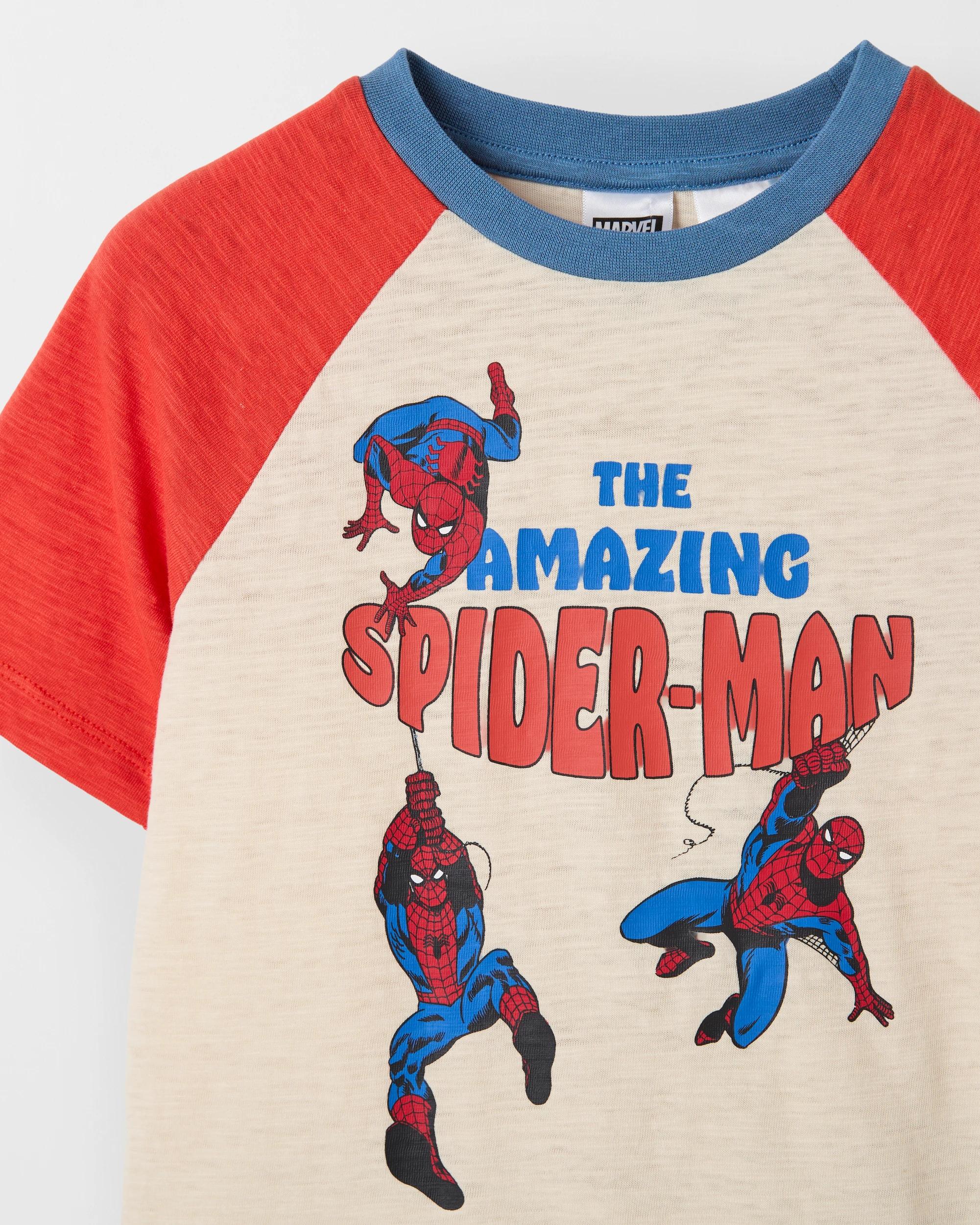 3 Disney Marvel Spider-Man Australian Cotton Younger Boys Raglan Sleeve Knit Pyjama Set SPIDER-MAN MULTI, 3 of 4