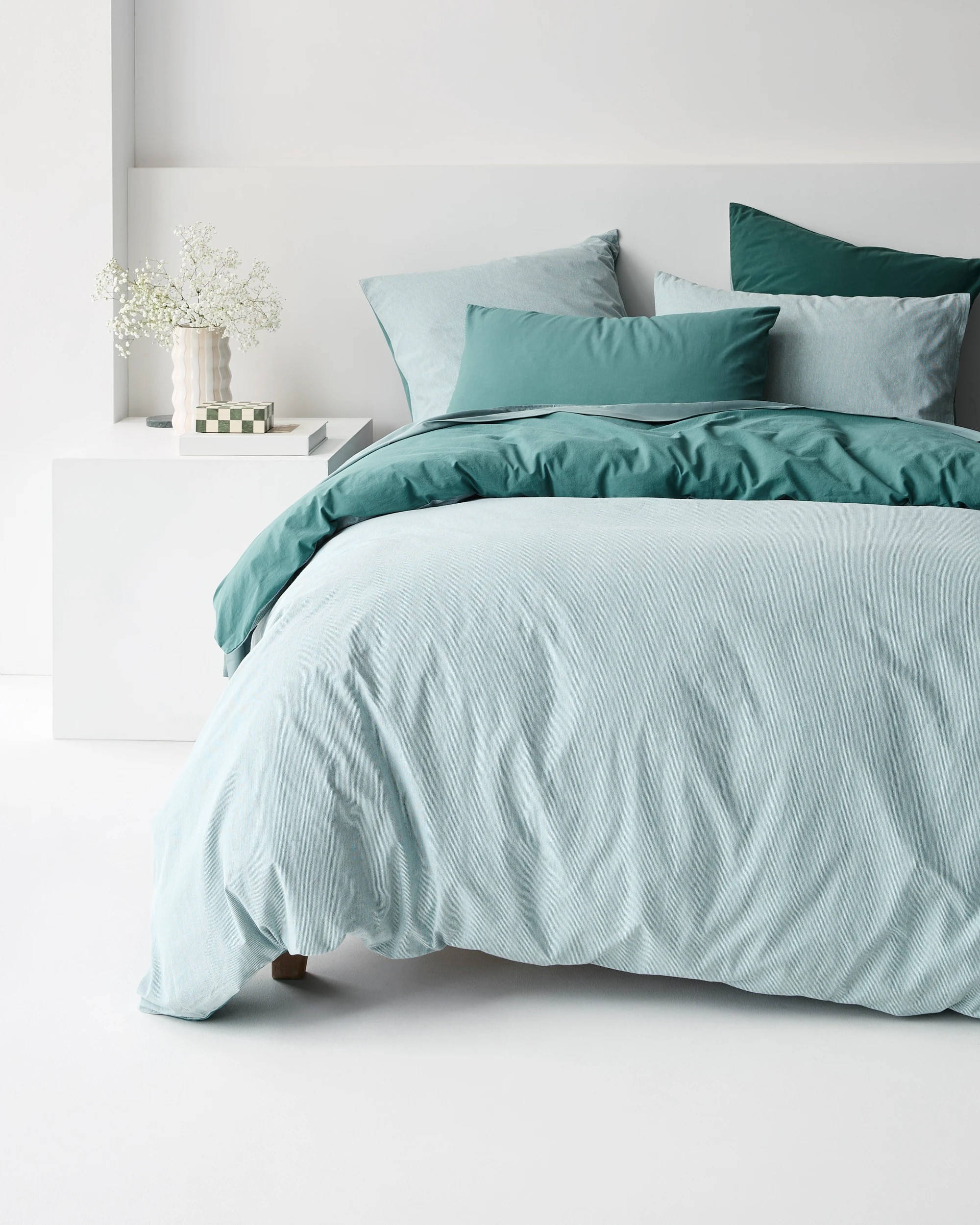 2 Arlo Cotton Stonewash Quilt Cover Set - Queen Bed - Green, 2 of 5