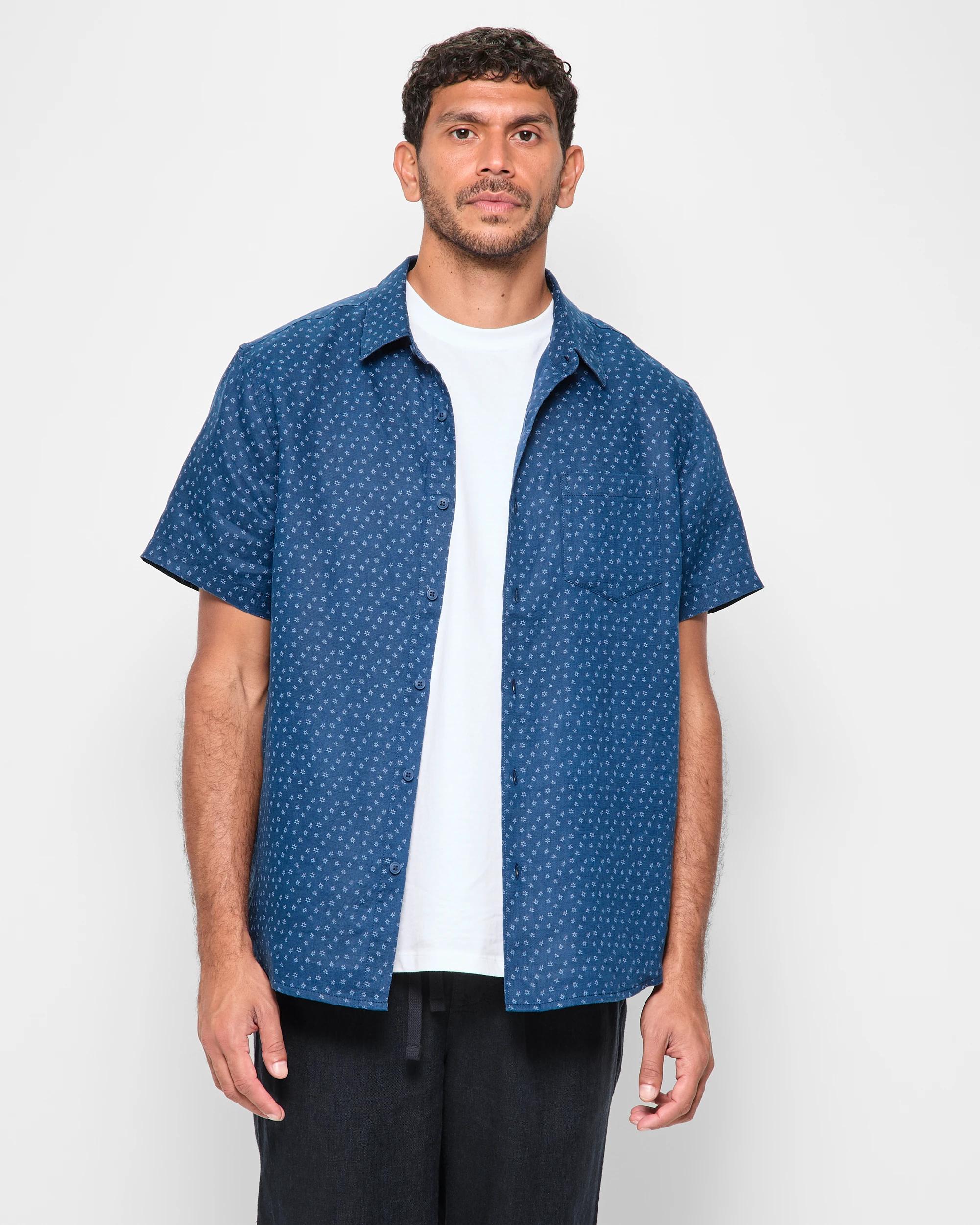 1 Target European Linen Shirt MID BLUE, 1 of 5