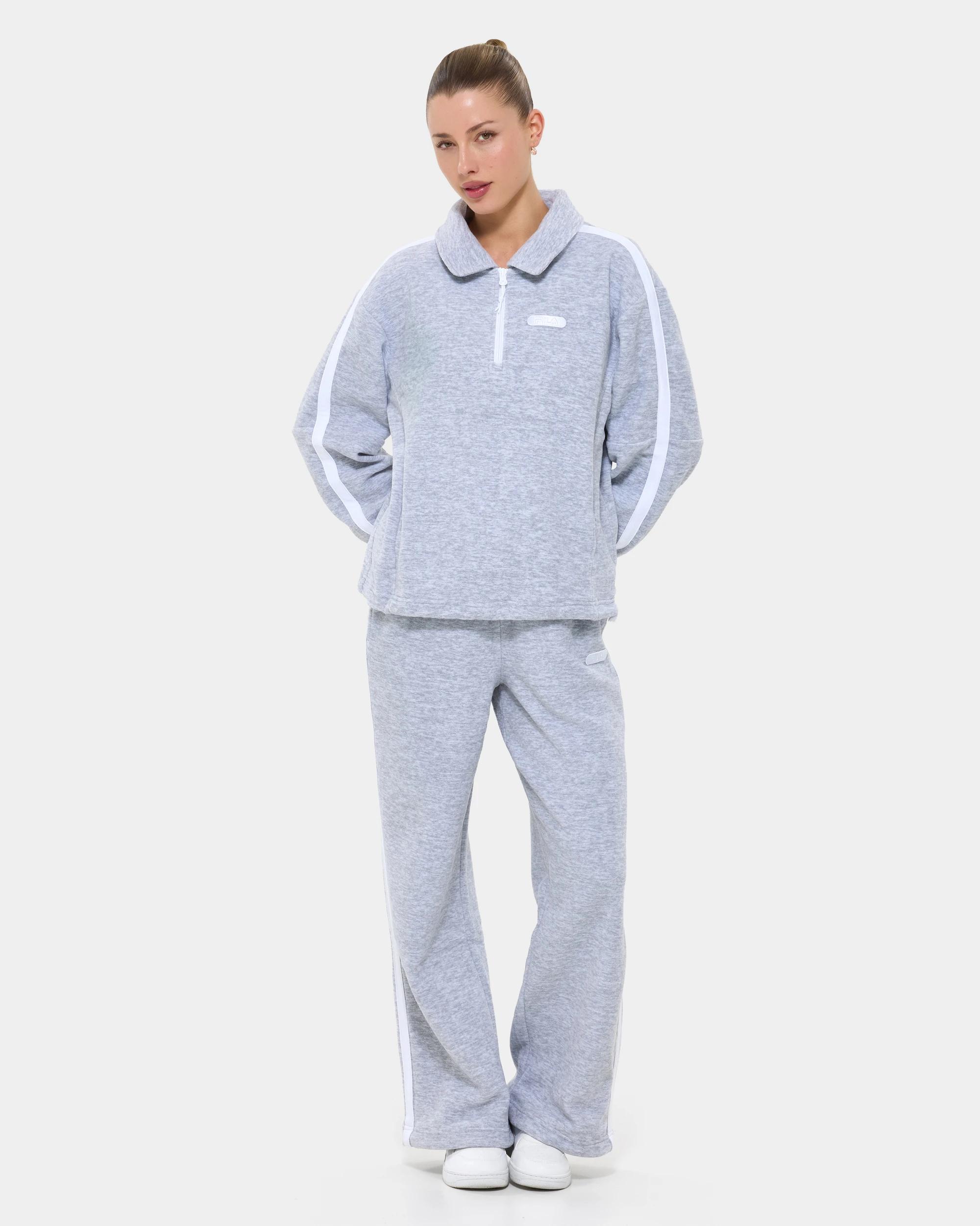 2 Fila Victoria Polar Fleece Quarter‑Zip Jumper GREY MARLE, 2 of 7