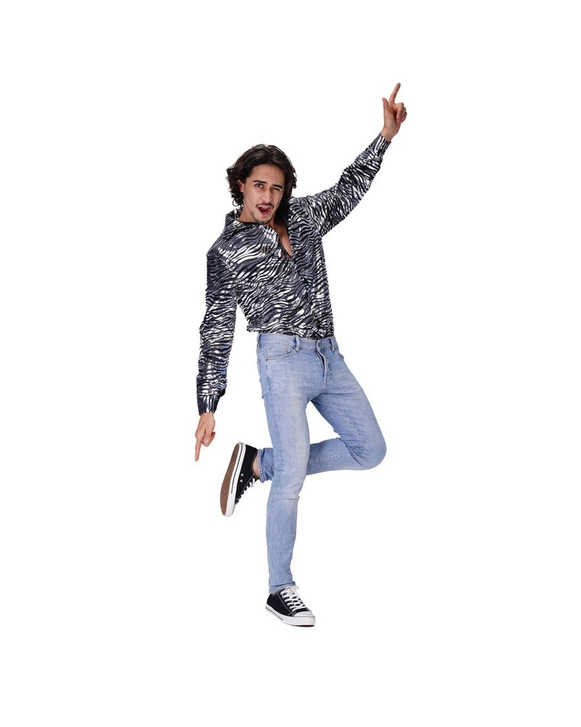 2 BR Costumes Disco Tiger Print Shirt for Men, 2 of 4