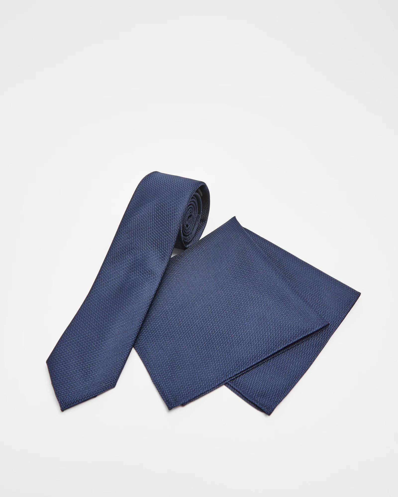 1 Target Tie and Pocket Square Set NAVY TEXTURED, 1 of 2