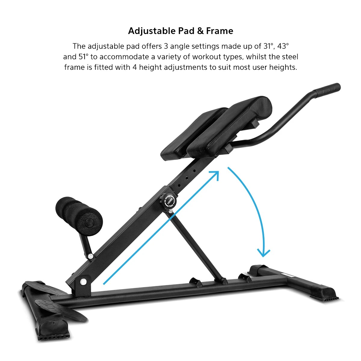 3 LSG GRC-09 Adjustable Roman Chair - Black, 3 of 7