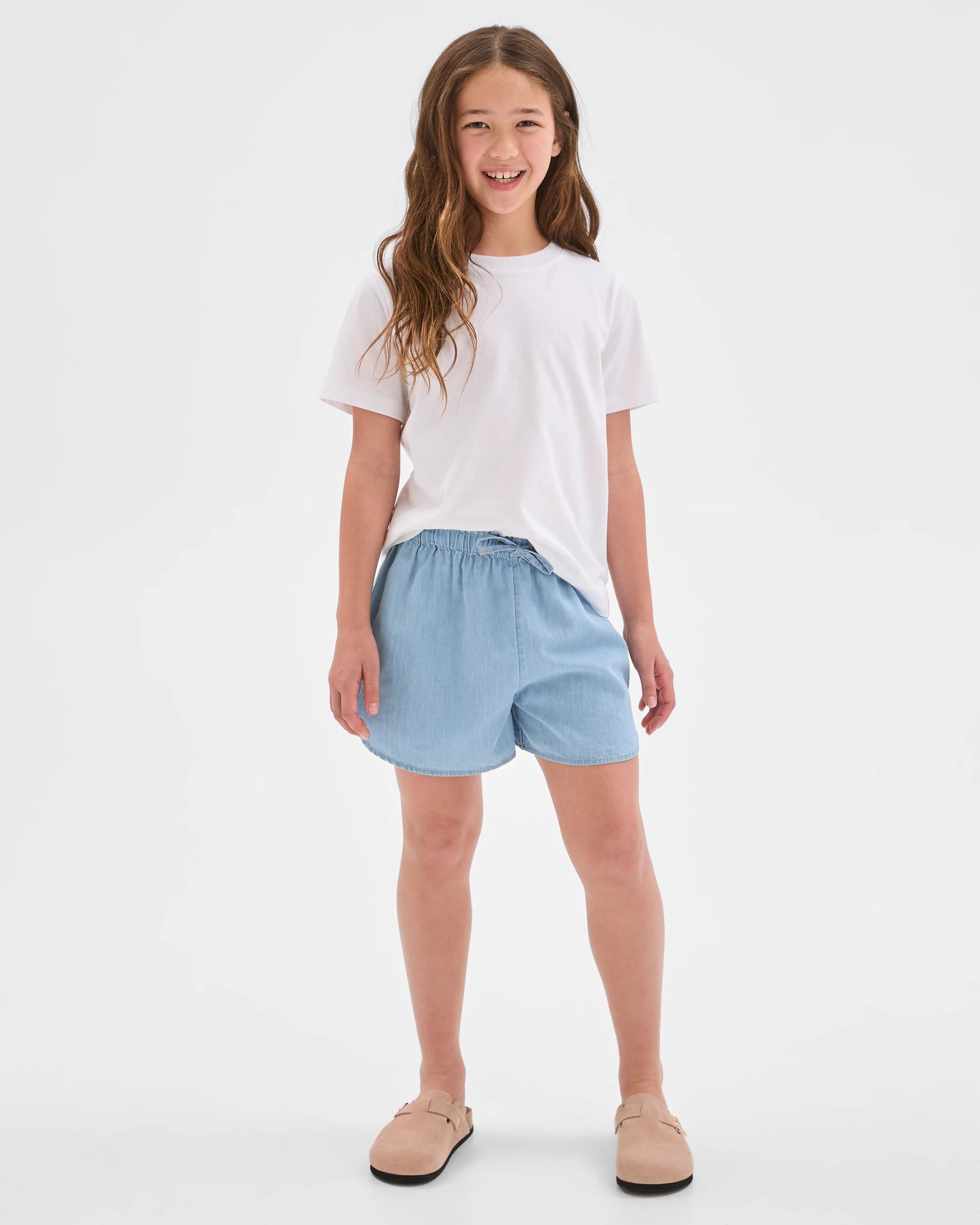 1 Target Kids Australian Cotton Chambray Shorts LIGHT WASH, 1 of 7
