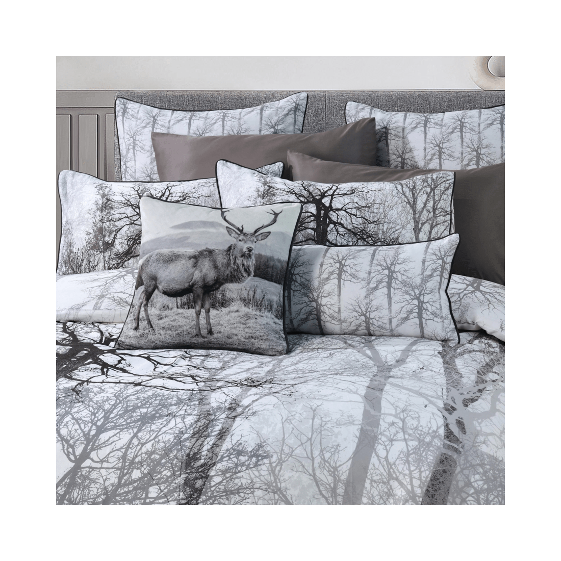 2 Bianca Bedding Myrtleford Grey Cotton Sateen Quilt Cover Set - Super King
 - Super King Bed
 - grey, 2 of 4