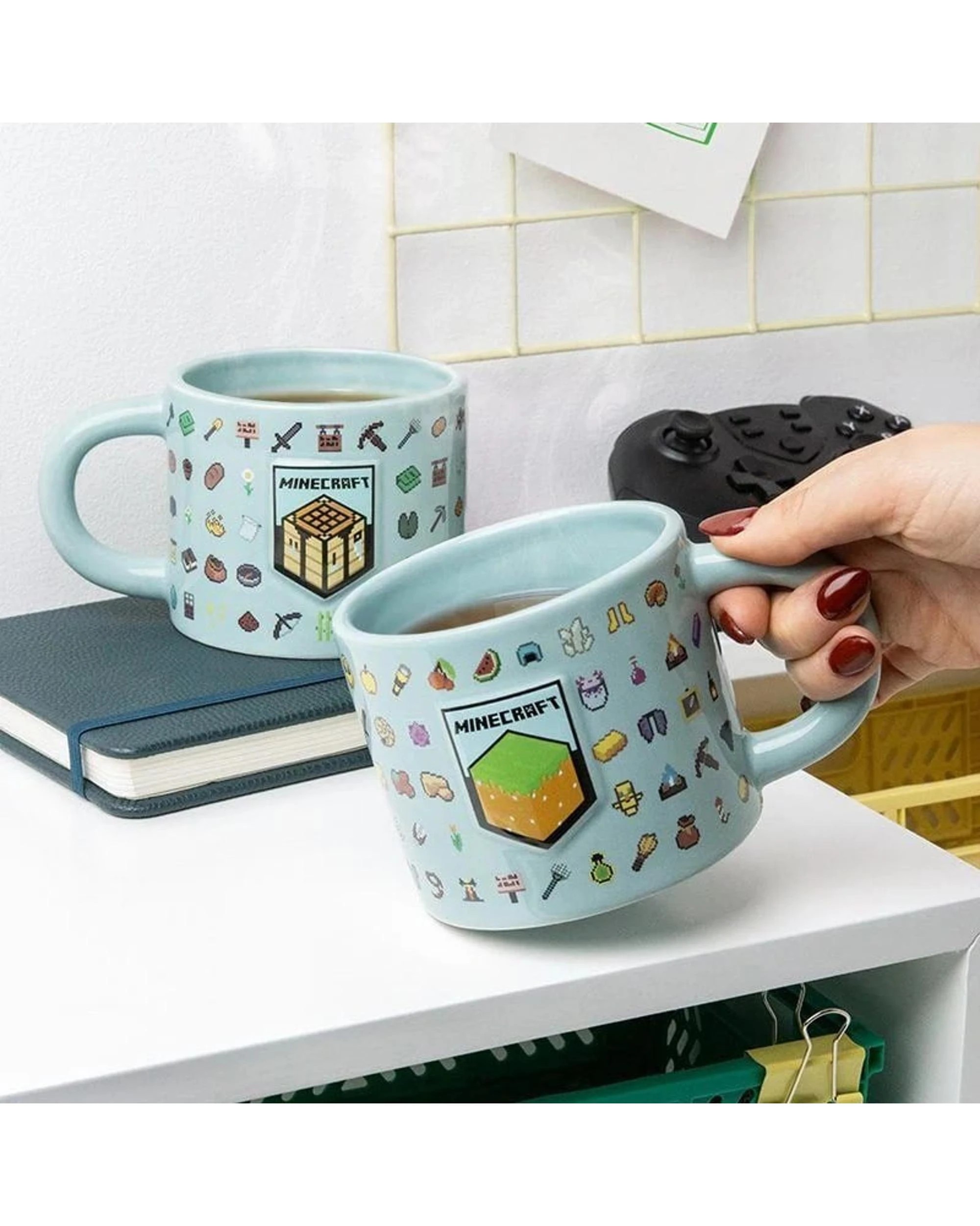 4 Paladone Minecraft Embossed Mug - Blue, 4 of 4