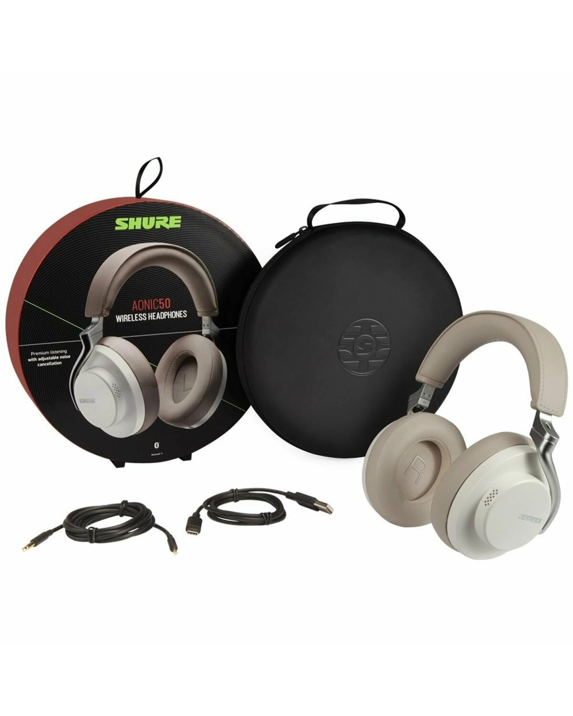 2 Shure Aonic 50 Wireless Noise Cancelling Headphones White, 2 of 4