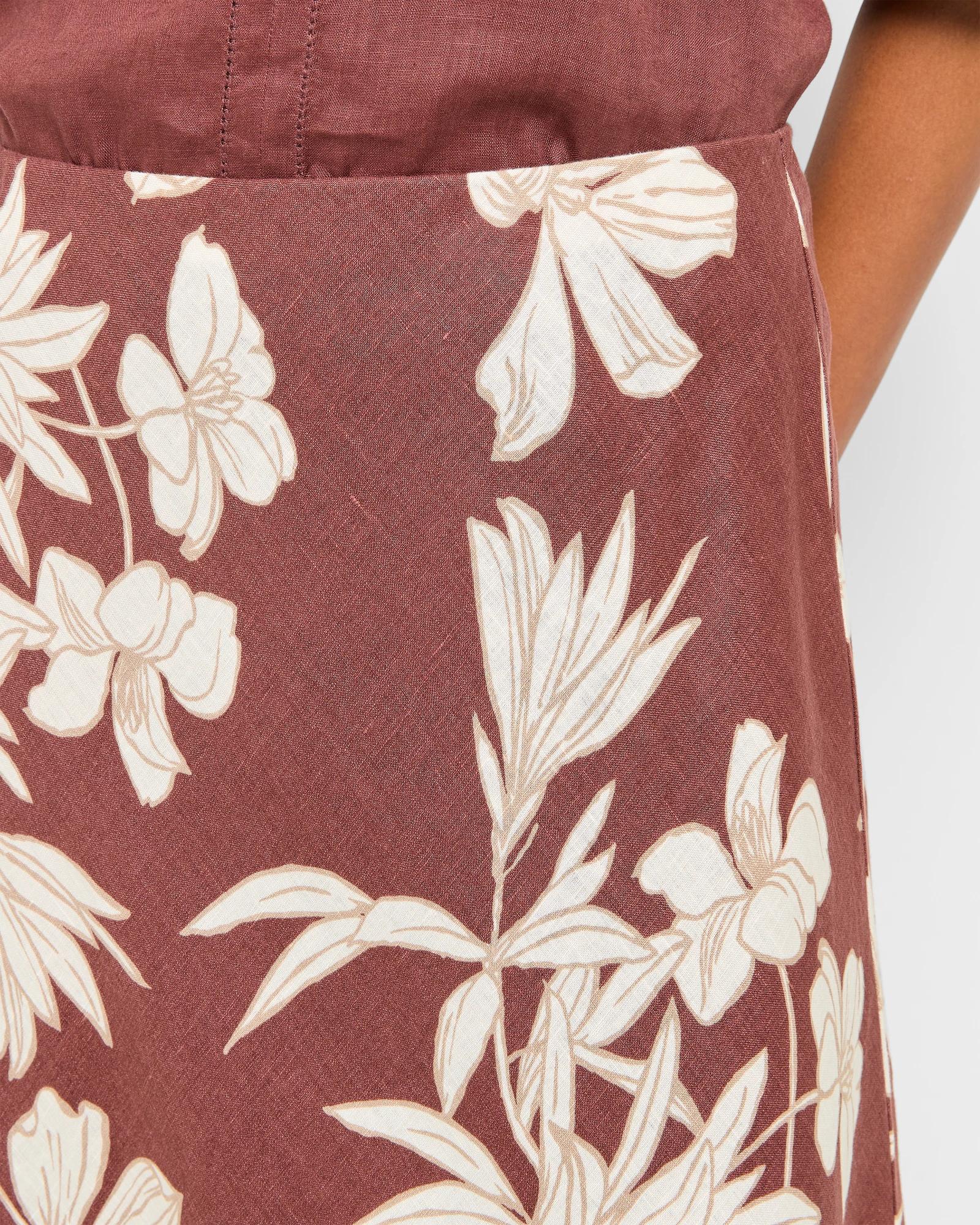 5 Target European Linen Bias Cut Midi Skirt STENCIL FLORAL, 5 of 6