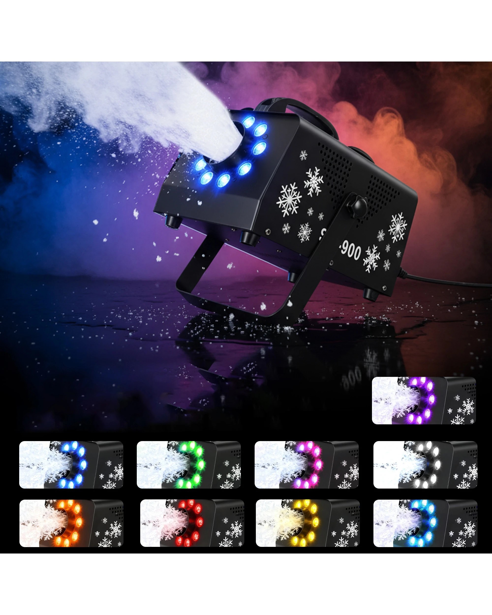 2 Advwin 900W Snow Machine - Black, 2 of 7