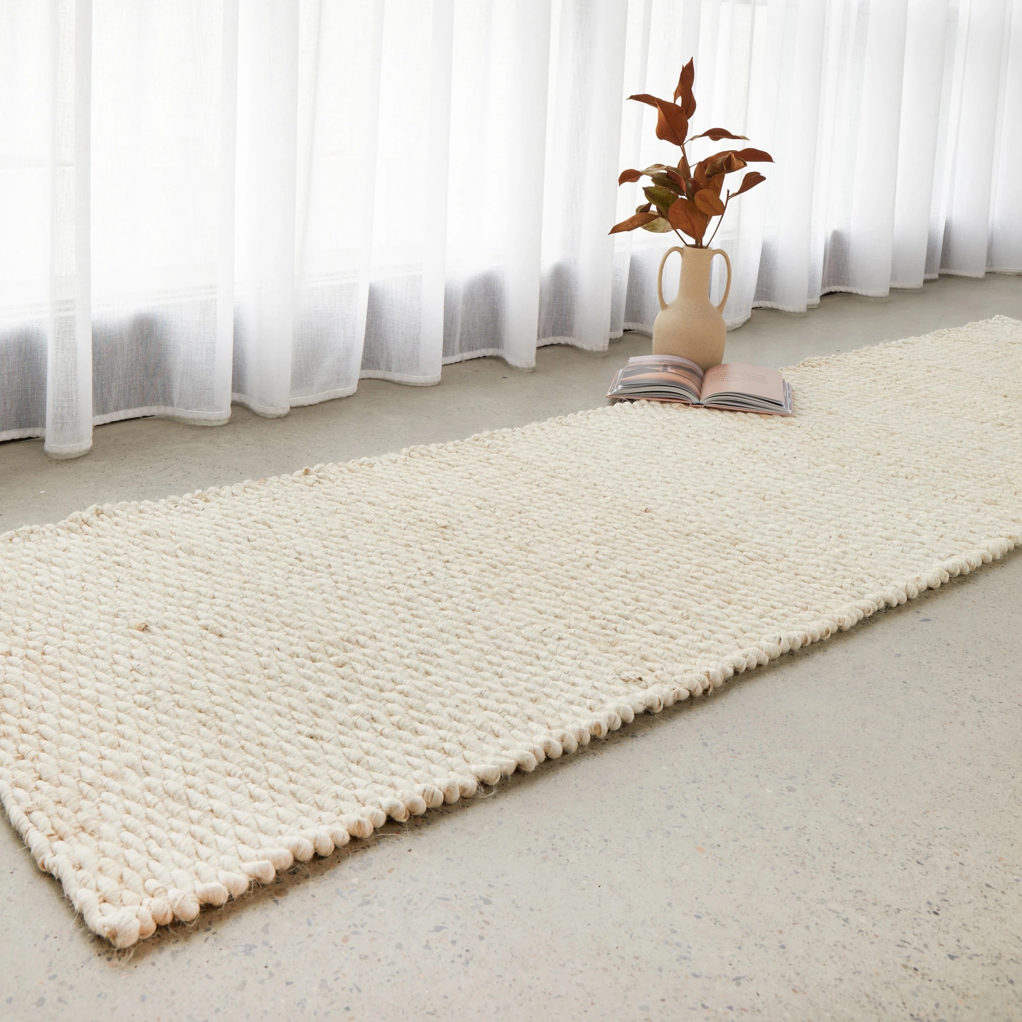 1 Common Ground Rugs Endeavor 300x80cm - Medium Jute Rug - Natural, 1 of 7