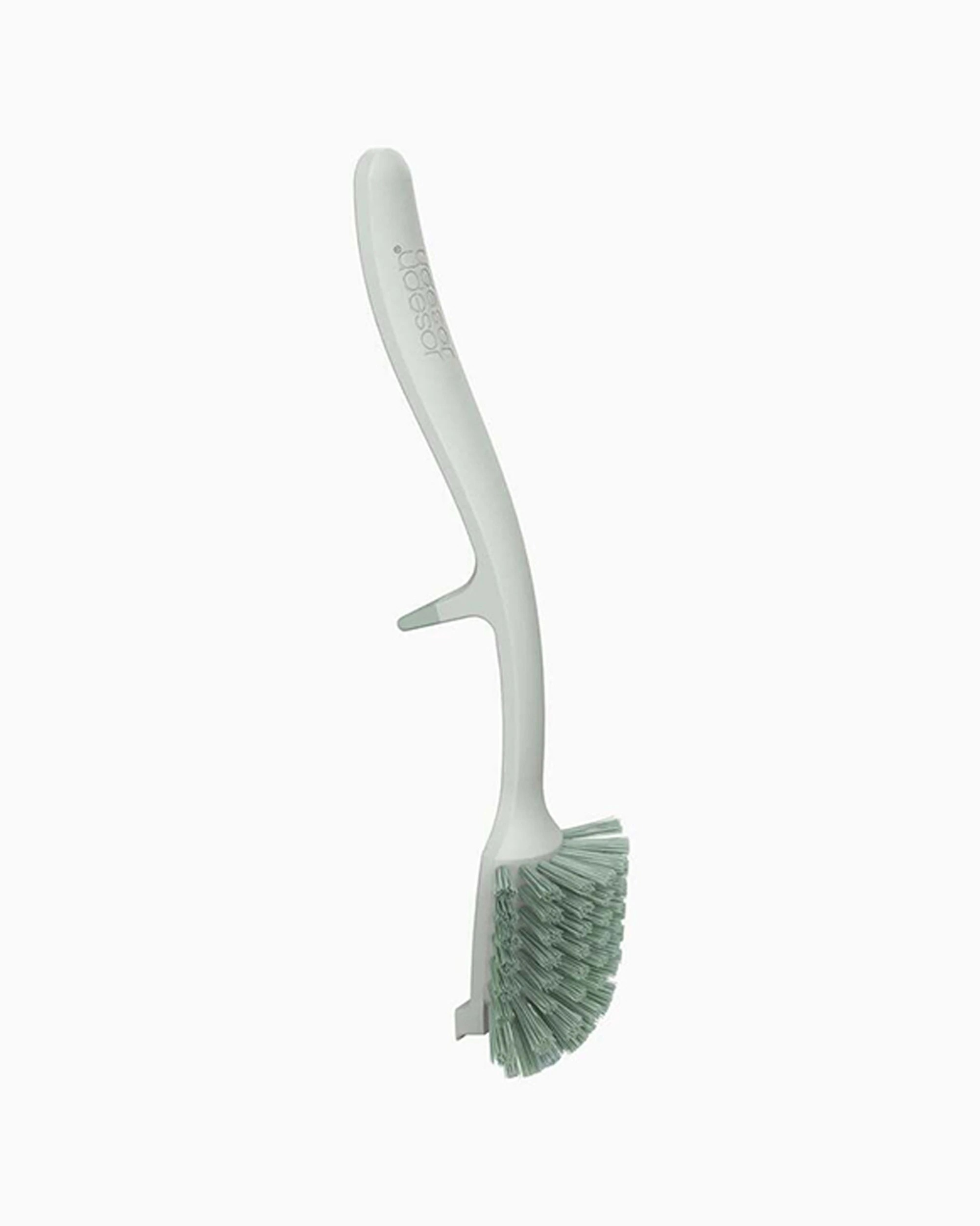 3 Joseph Joseph Edge 29cm Curved Dish Brush With Integrated Sink Rest Pan Light Stone Sage - Grey, 3 of 5