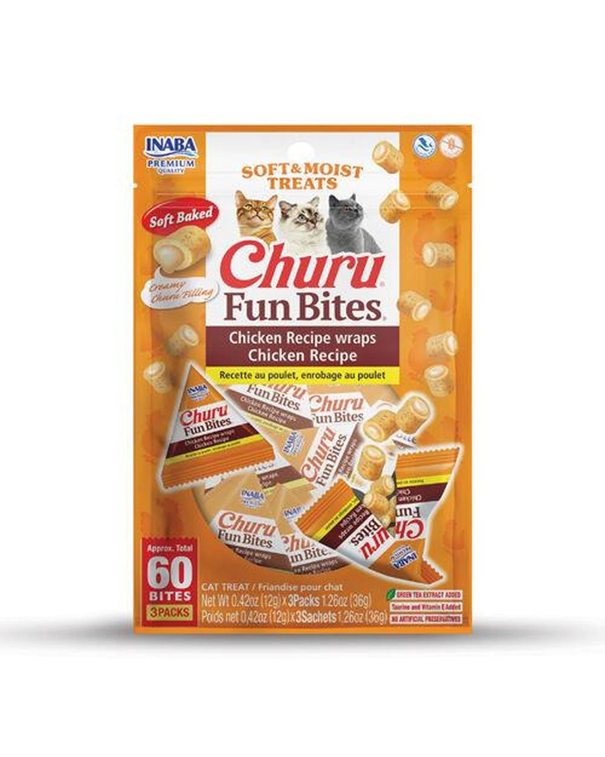 1 Inaba Churu Fun Bite Cat Treats Chicken Recipe Wraps Chicken Recipe 6 x 36g, 1 of 5