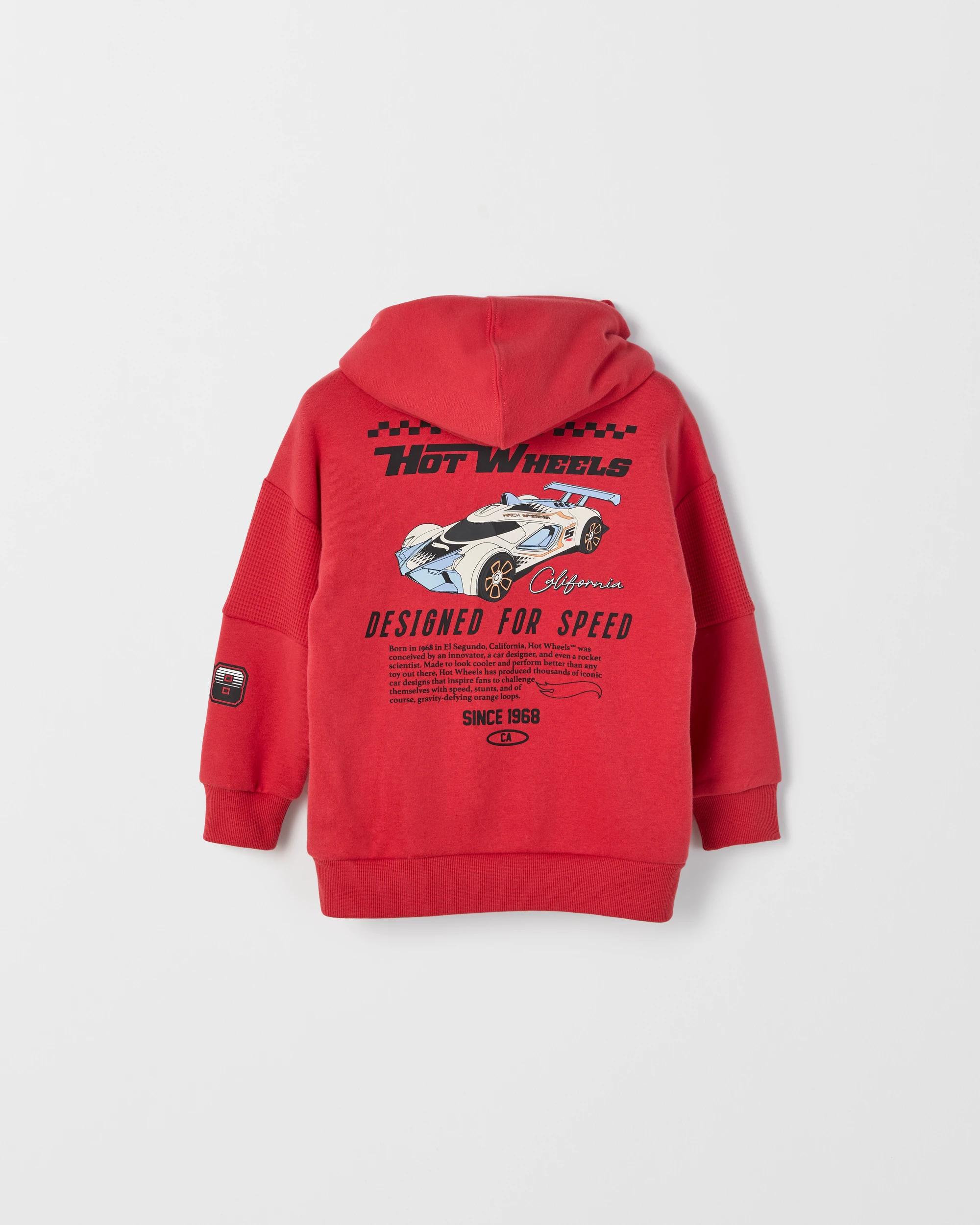 2 Hot Wheels Australian Cotton Blend Sweat Hoodie RED, 2 of 3