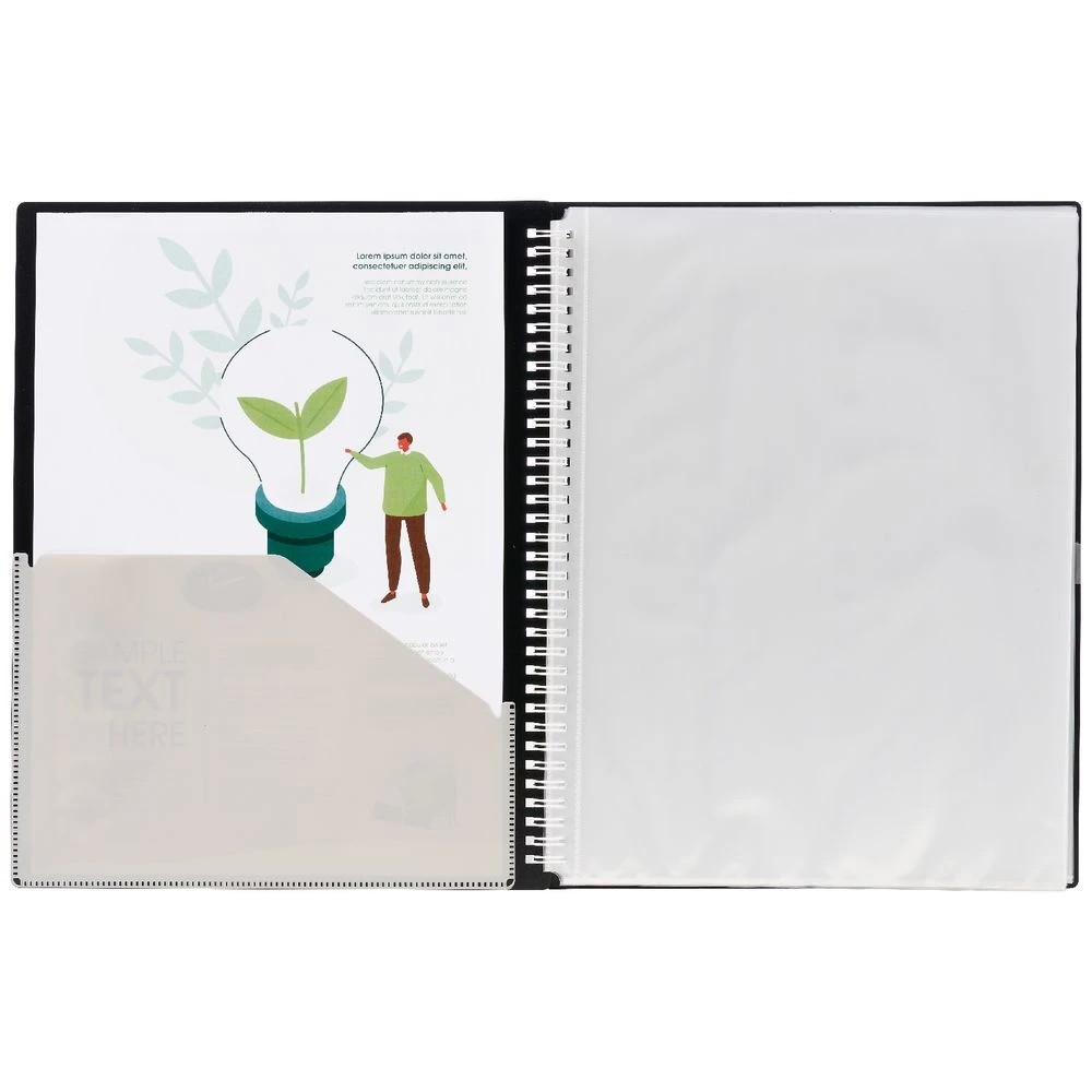 5 Otto A4 Fixed Display Book 20 Pockets Black, 5 of 5