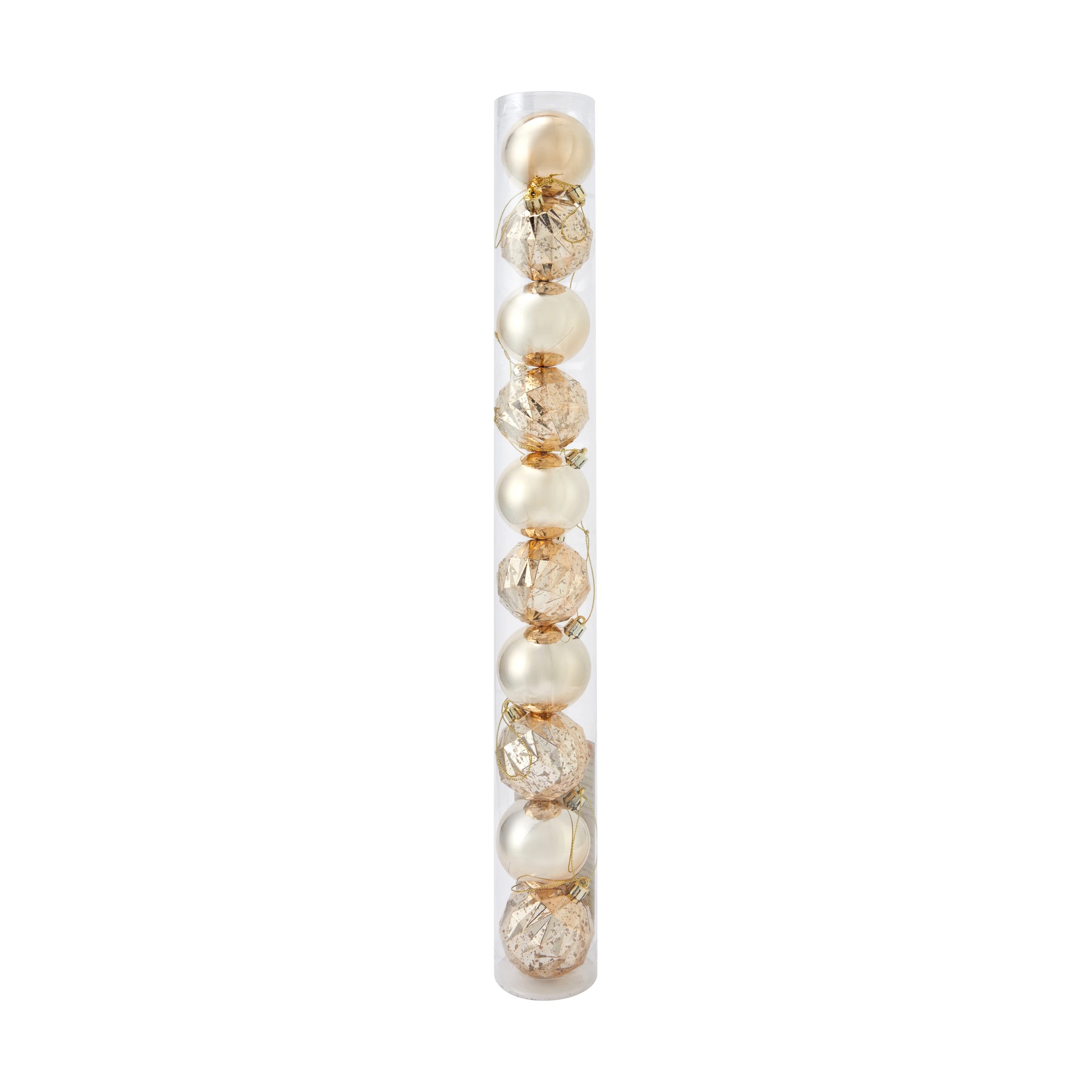 1 10 Pack 6cm Gold Look Baubles, 1 of 6