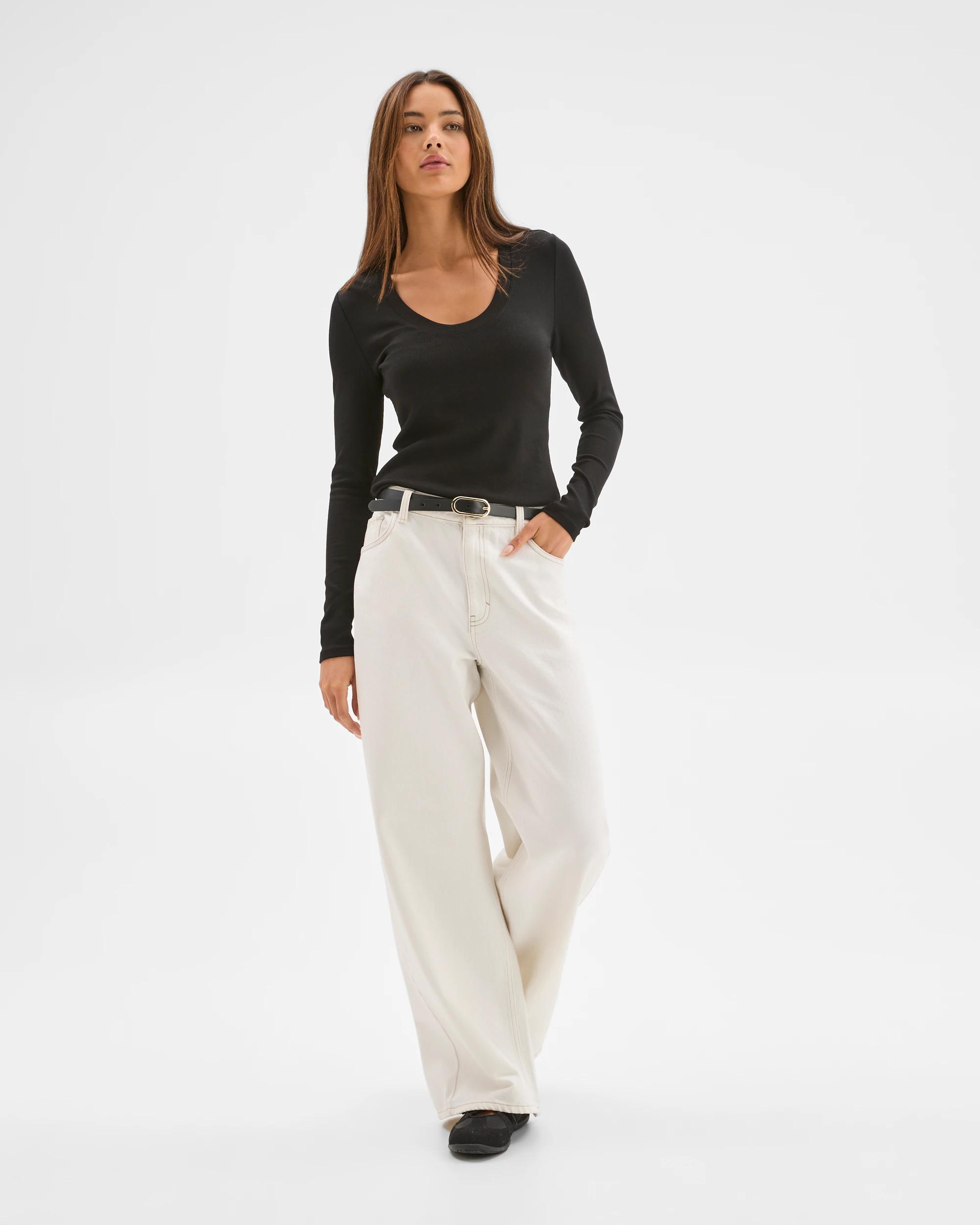 2 Lily Loves Scoop Neck Long Sleeve Top BLACK, 2 of 5