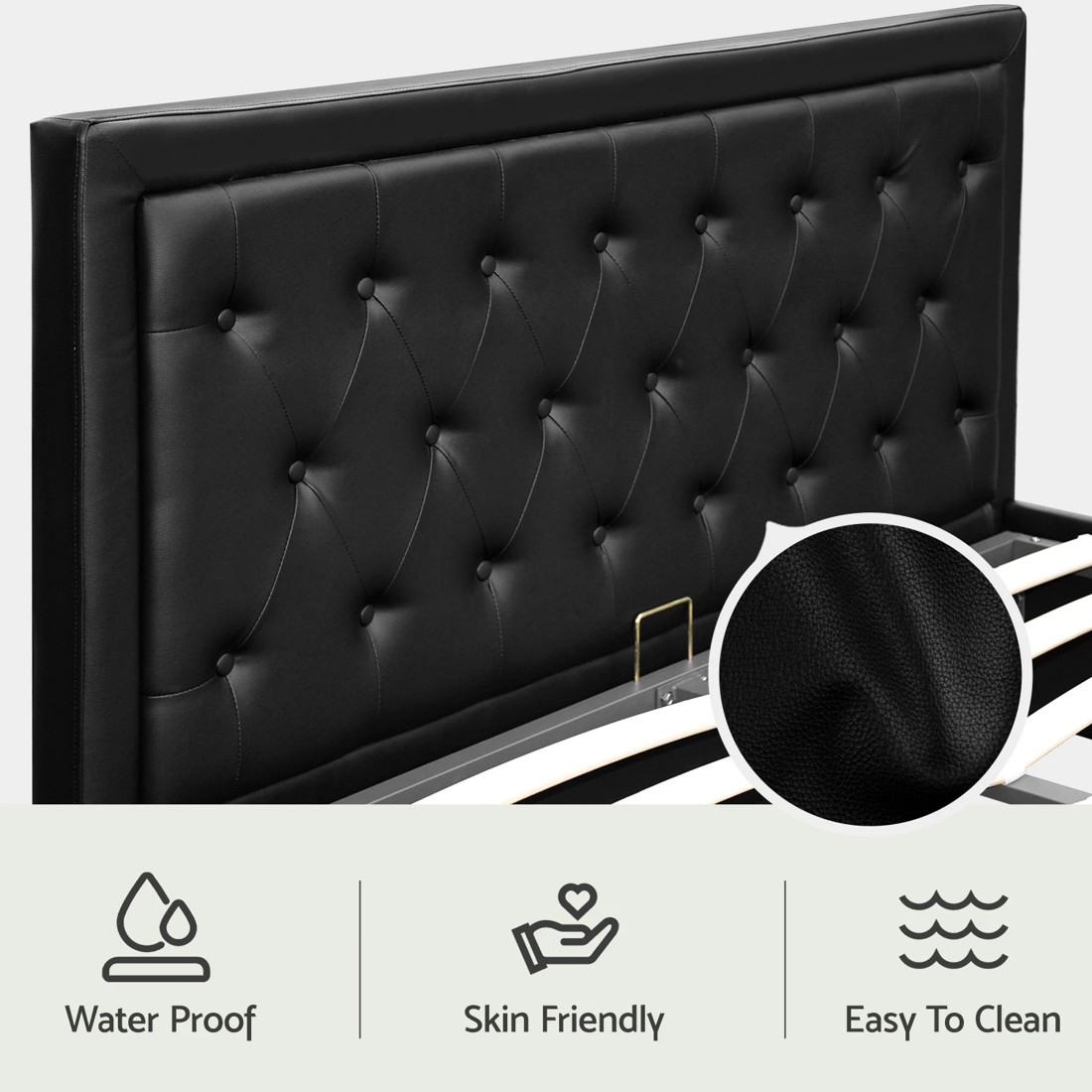 8 Artiss Bed Frame Queen Size Gas Lift Under Bed Storage Upholstered Sturdy Easy Assembly - Black, 8 of 8