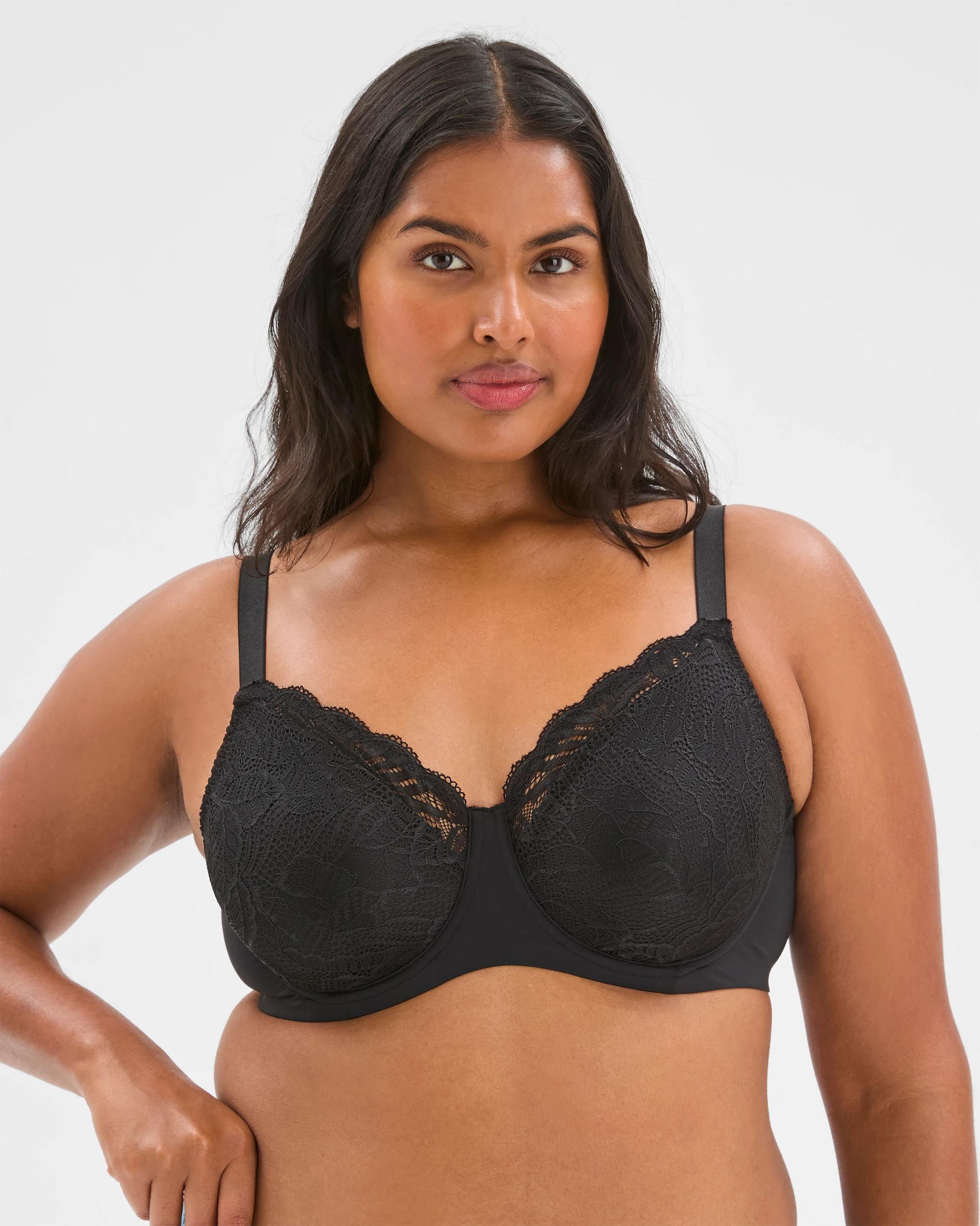 1 Target Woman Jenna Minimiser Lace Underwire Bra BLACK, 1 of 4
