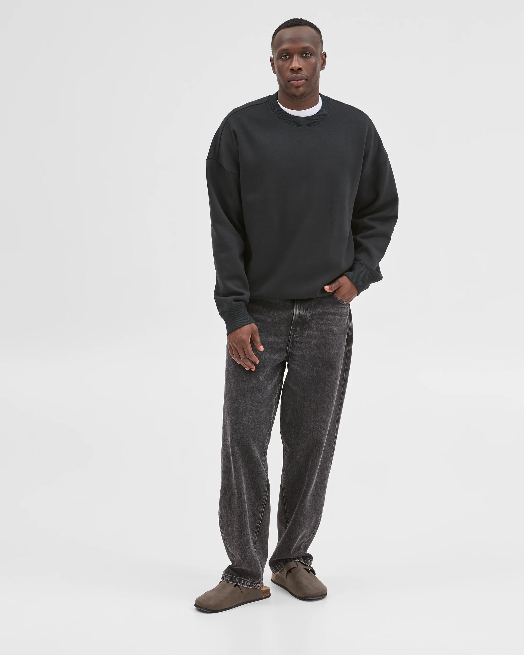 7 Commons Australian Cotton Blend Oversized Heavyweight Jumper BLACK, 7 of 7