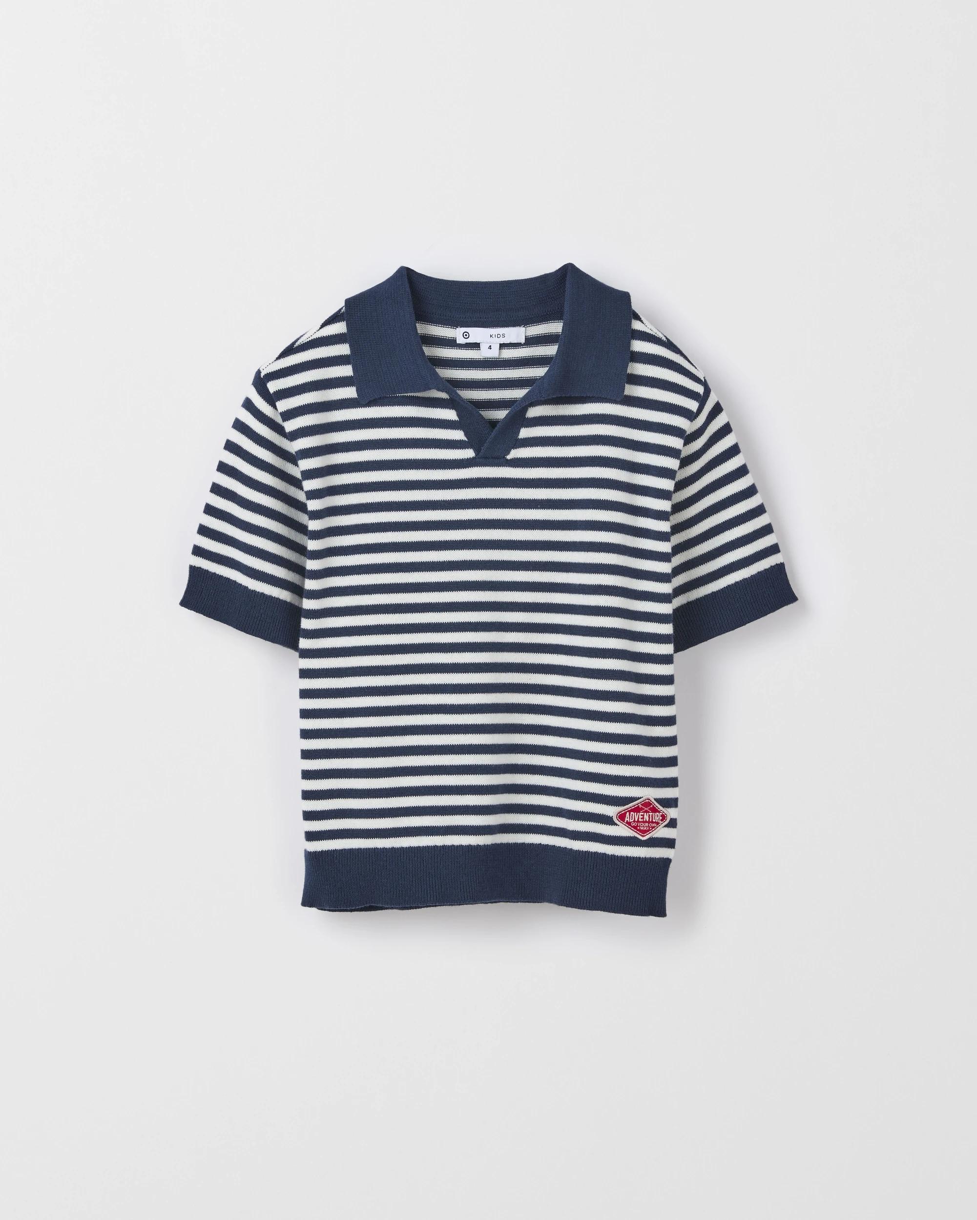 6 Target Kids Australian Cotton Short Sleeve Knit Polo Top VINTAGE INDIGO, 6 of 7