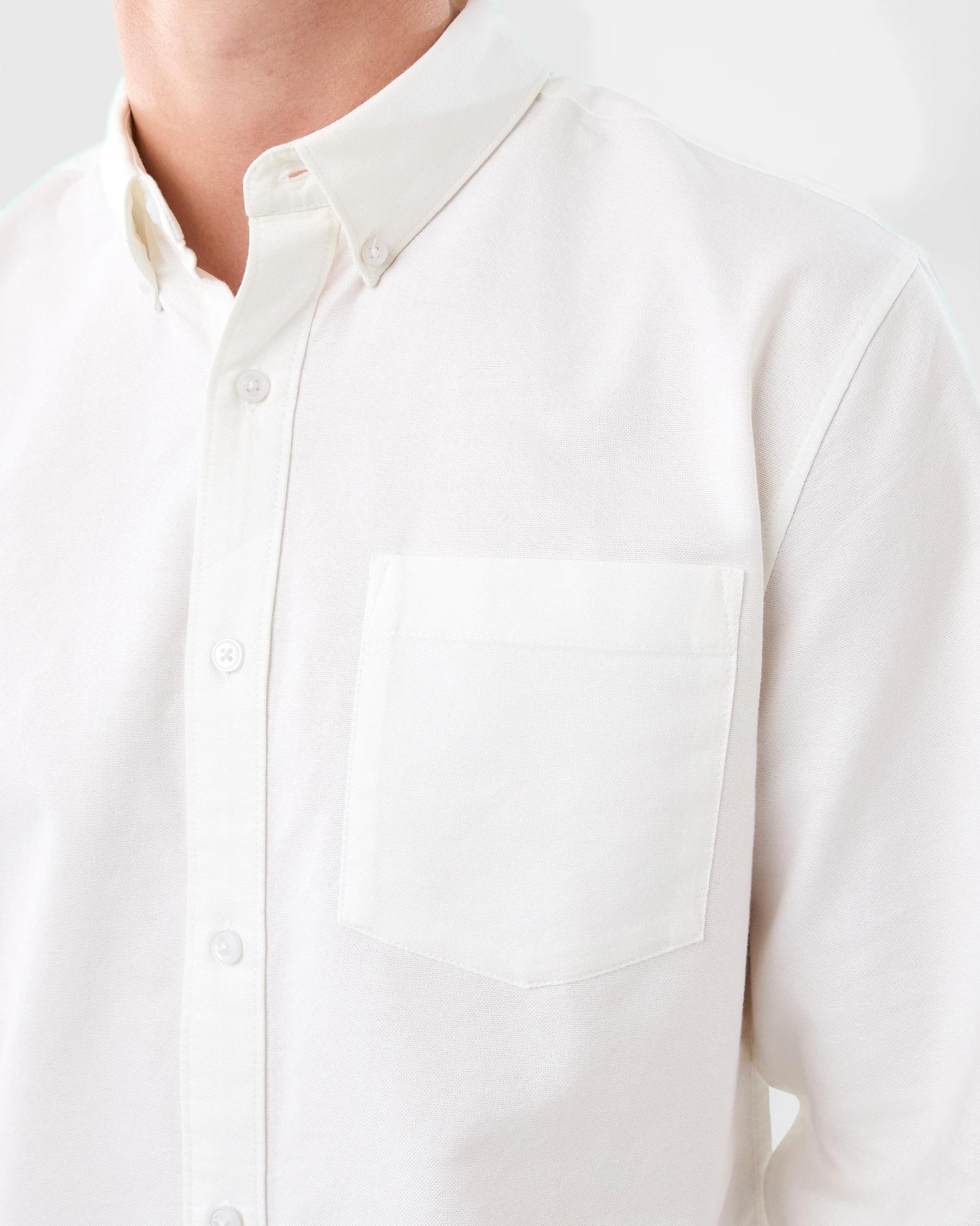 6 Long Sleeve Oxford Shirt White, 6 of 8