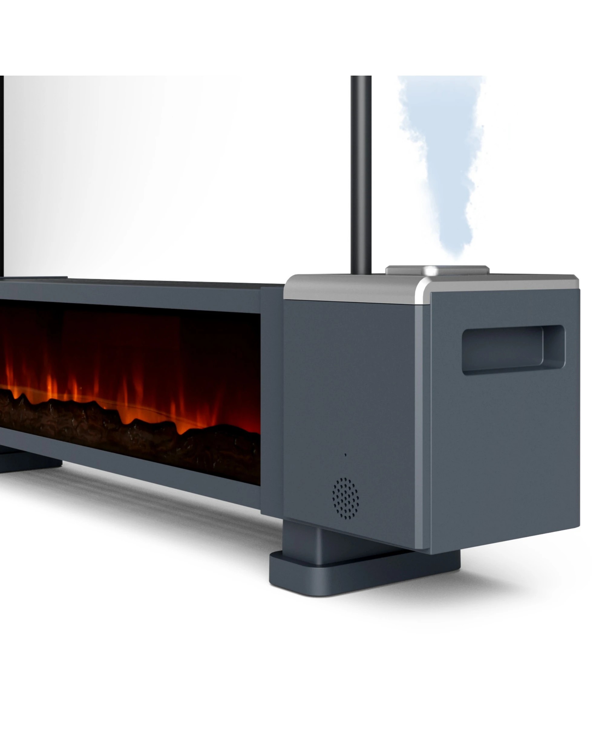 3 ADVWIN Baseboard Heater with 3D Flame 2200W Black, 3 of 6
