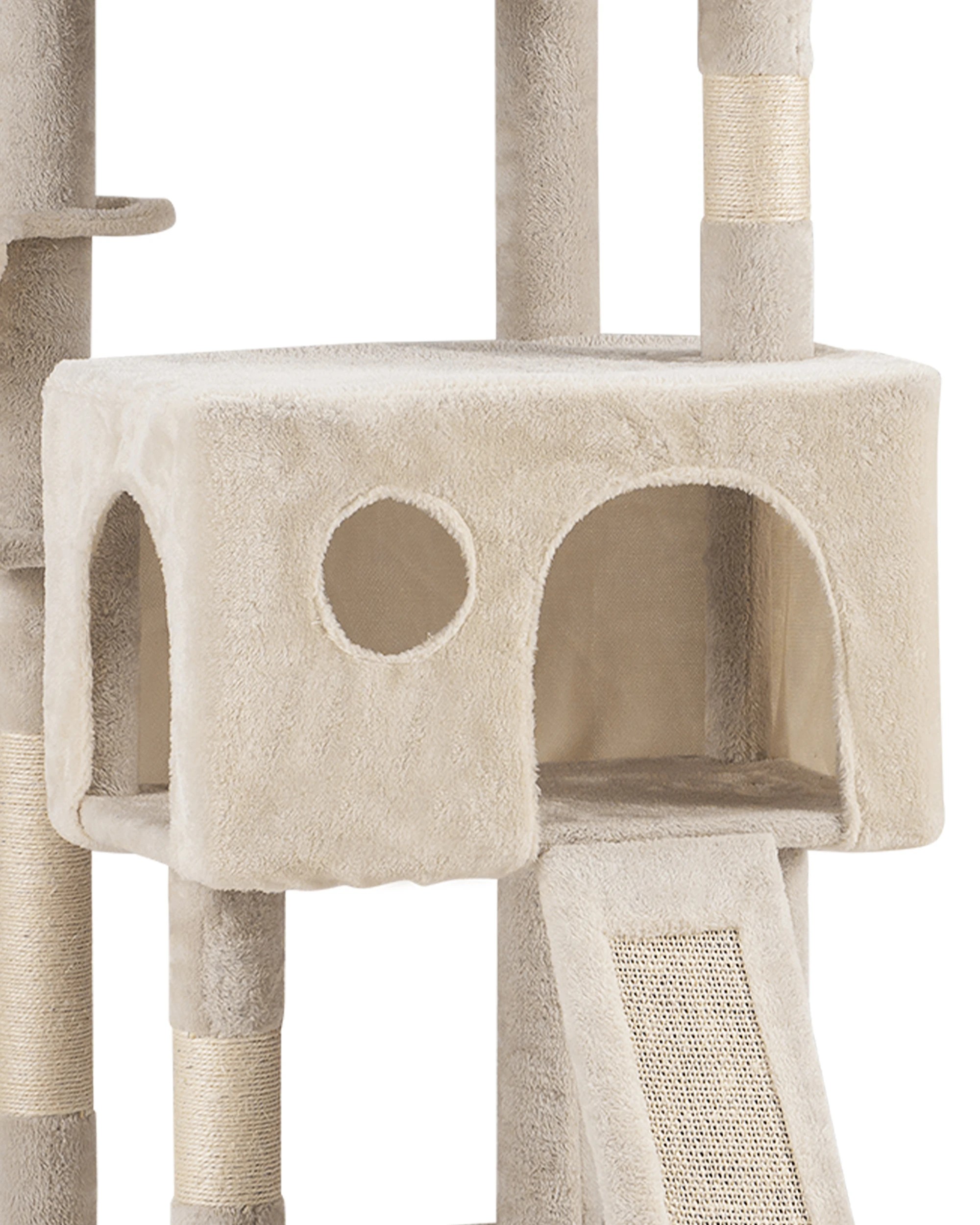 8 Petzly Cat Tree Tower Scratching Post Scratcher Condo House Bed 164cm Beige, 8 of 10