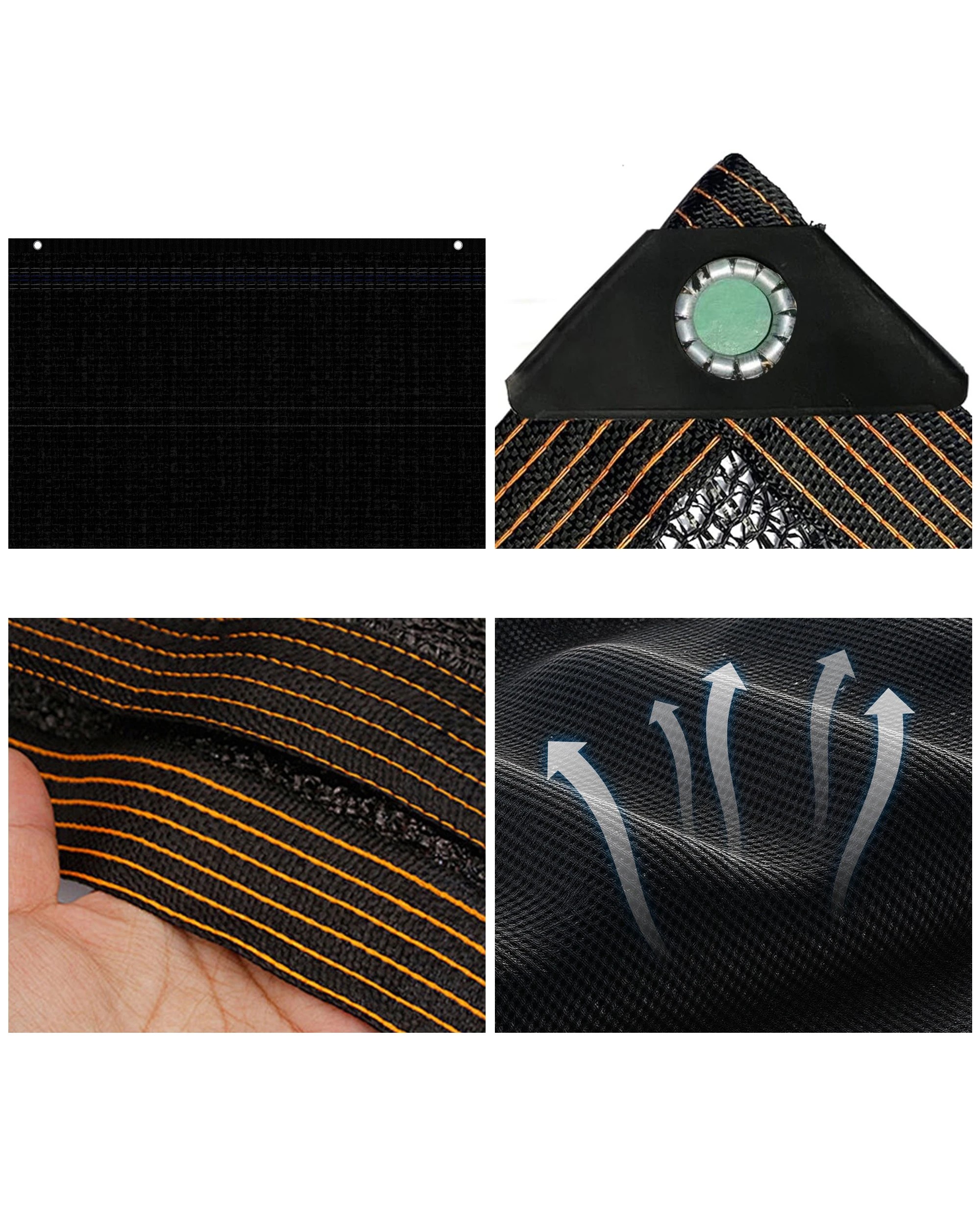 7 Advwin Shade Cloth Mesh Breathable Sunshade Sail -Black, 7 of 8