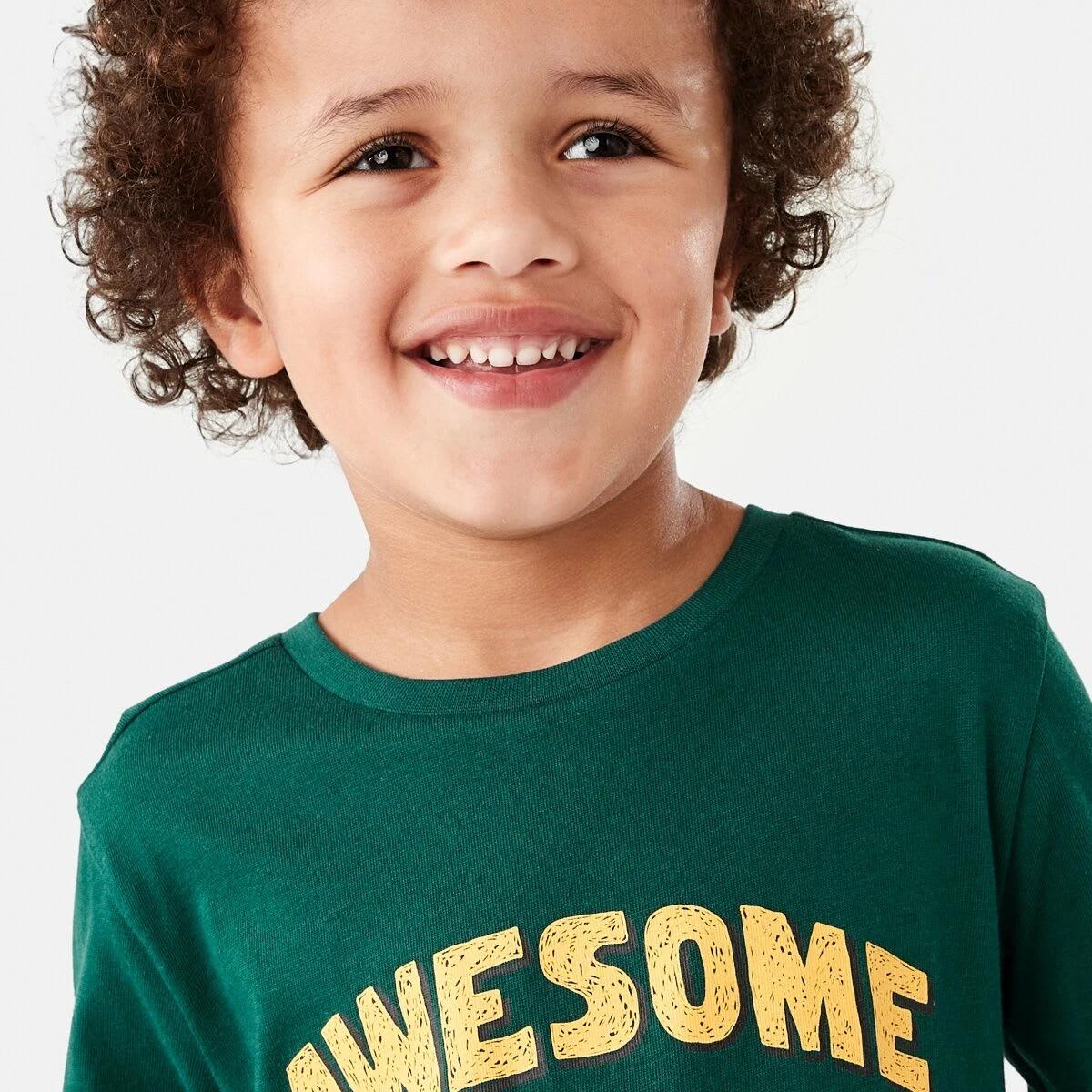 3 Long Sleeve Print T-shirt Grn Awesom, 3 of 8