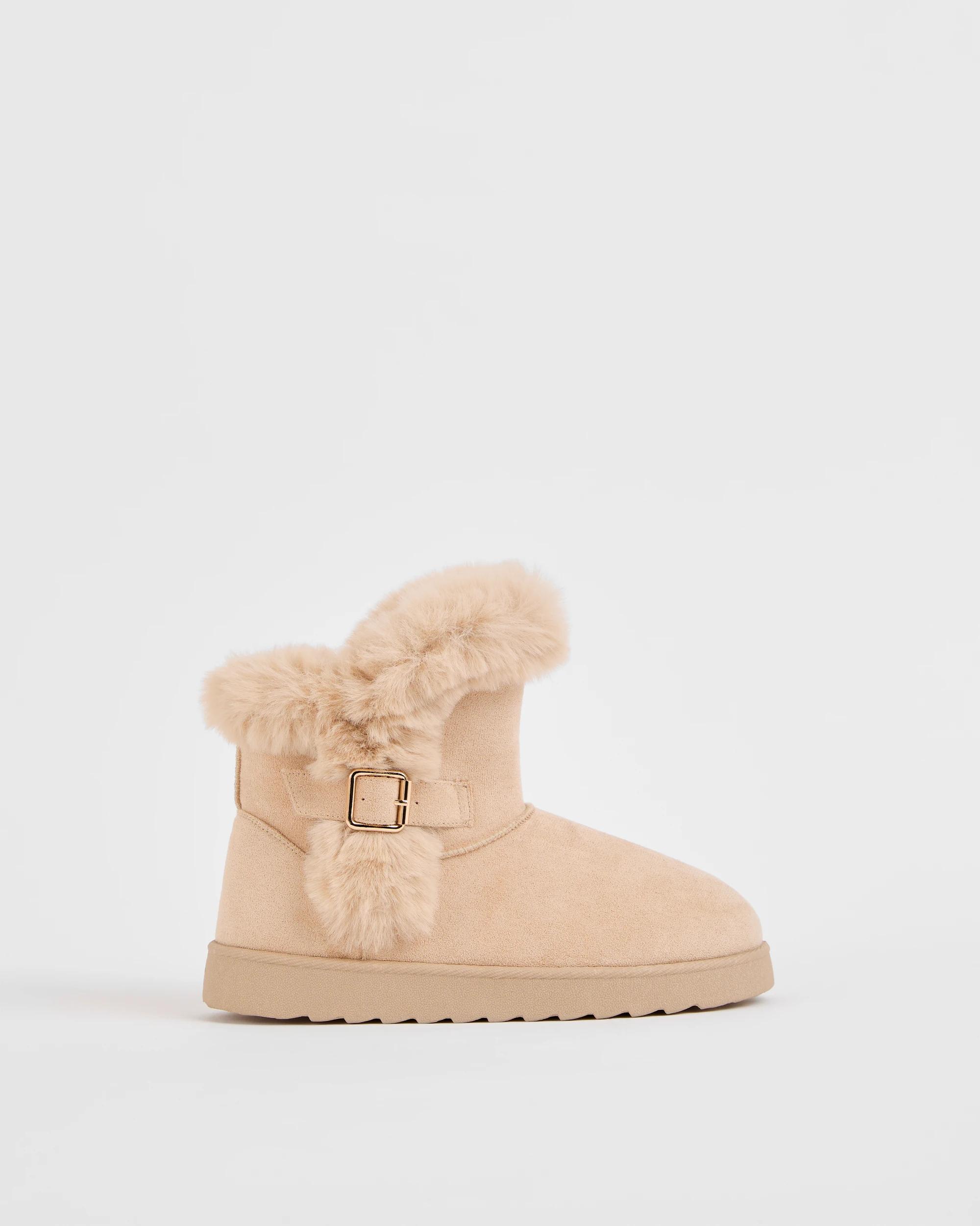 1 Target Woman Low Cut Slanted Top Slipper Boot IVORY, 1 of 3