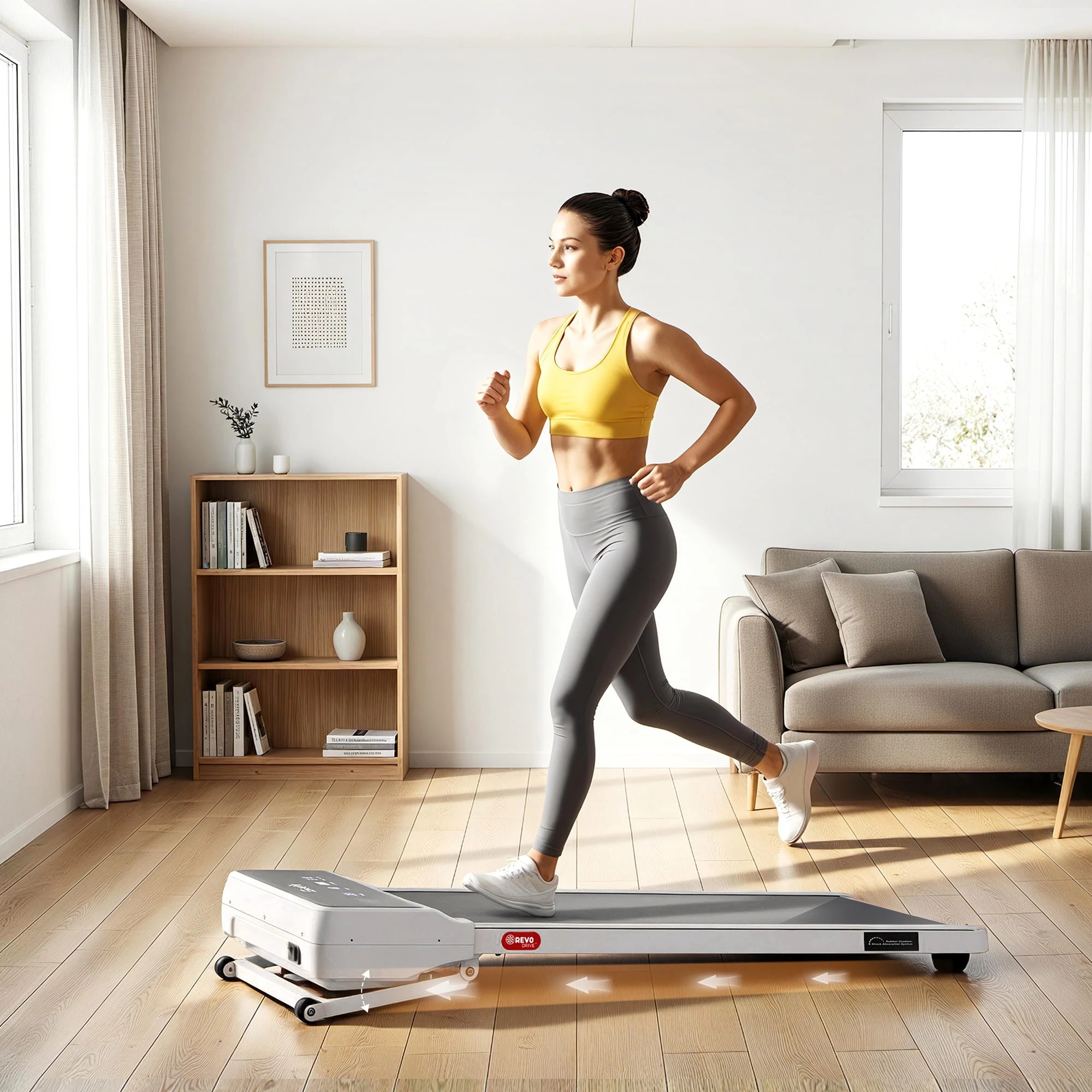 6 Everfit 3 in 1 Walking Pad Treadmill 20% Auto Incline Under Desk Treadmills 40cm Wide Belt - White, 6 of 9