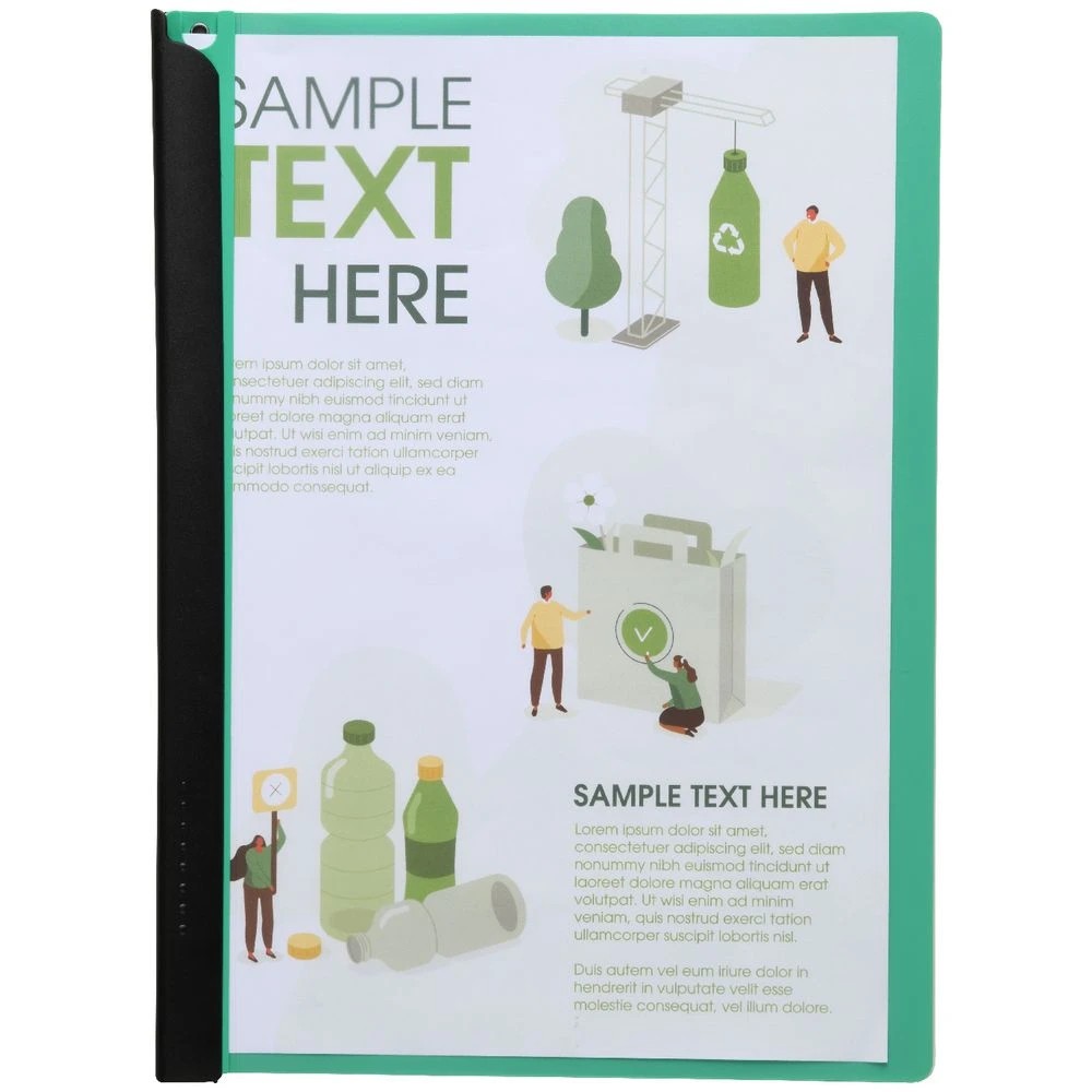 3 J.Burrows A4 Clamp File Green, 3 of 3