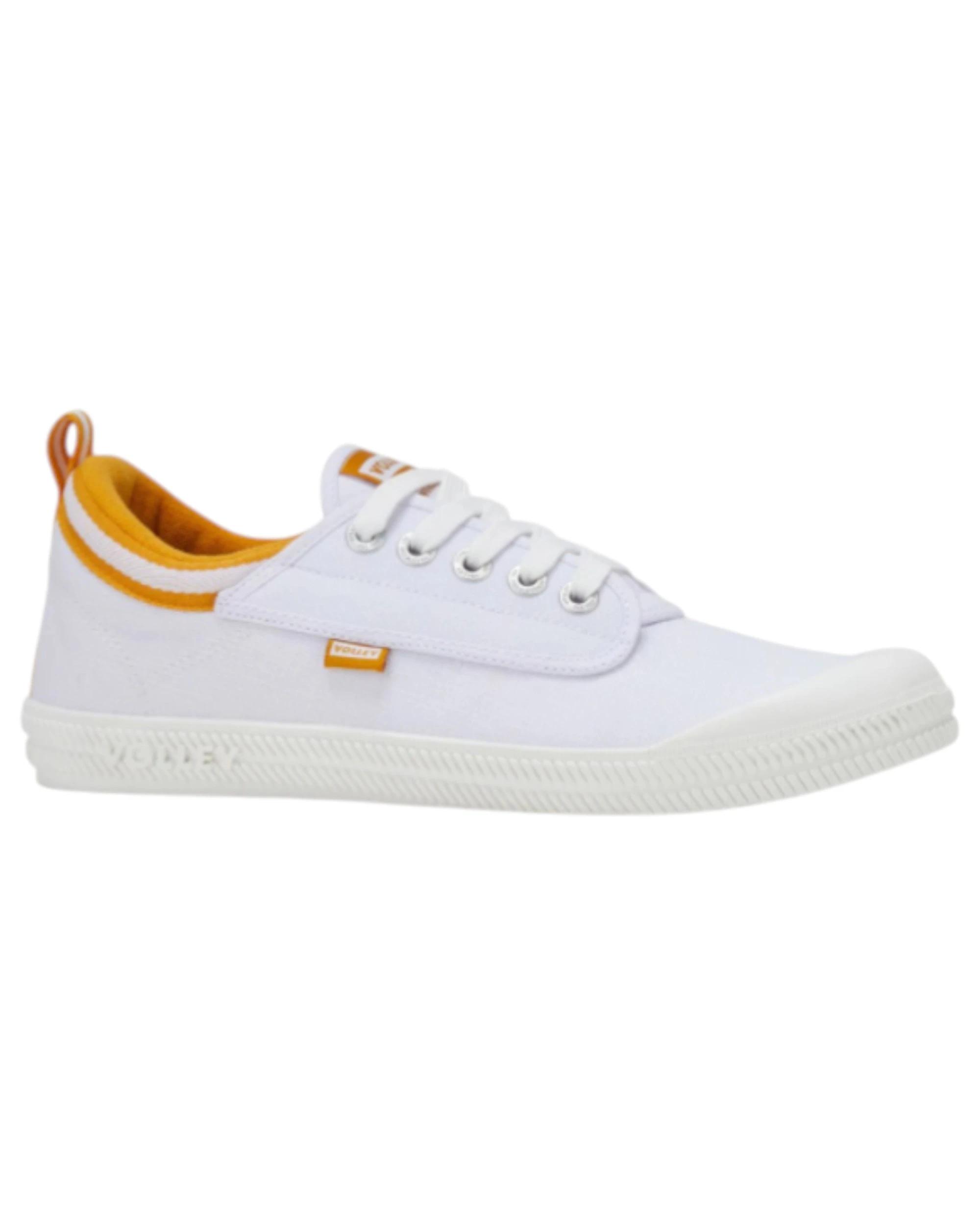 1 Volley Dunlop s International Low Canvas Casual Mens Shoes - White/Golden Orange WHITE/GOLDEN ORANGE INTERNATIONAL LOW, 1 of 4