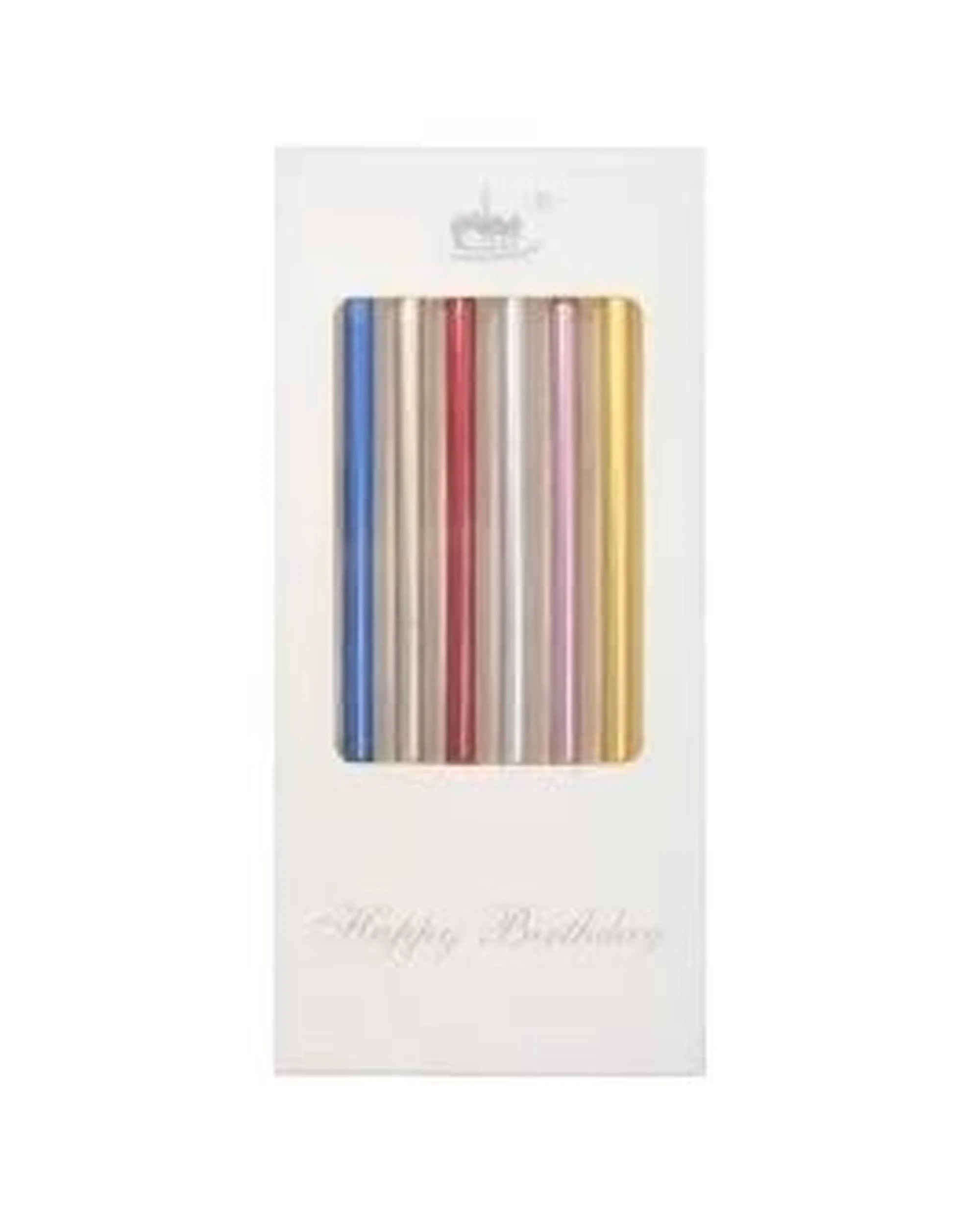 1 Party Maker 6pc Metallic Candles Birthday Cake Decoration Rainbow - Multi, 1 of 1