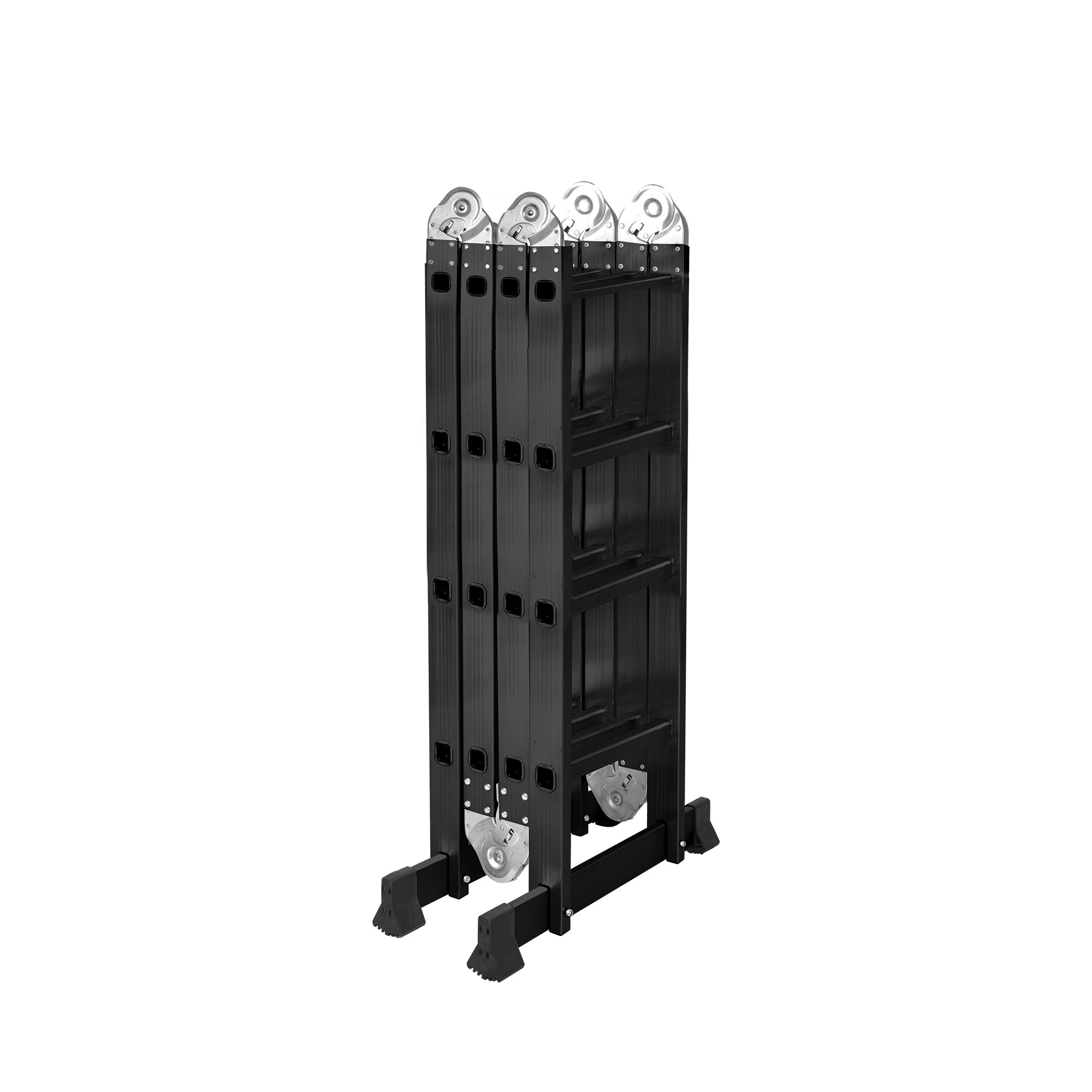 2 Traderight 4.7M Aluminium Portable Folding Ladder - Black, 2 of 5