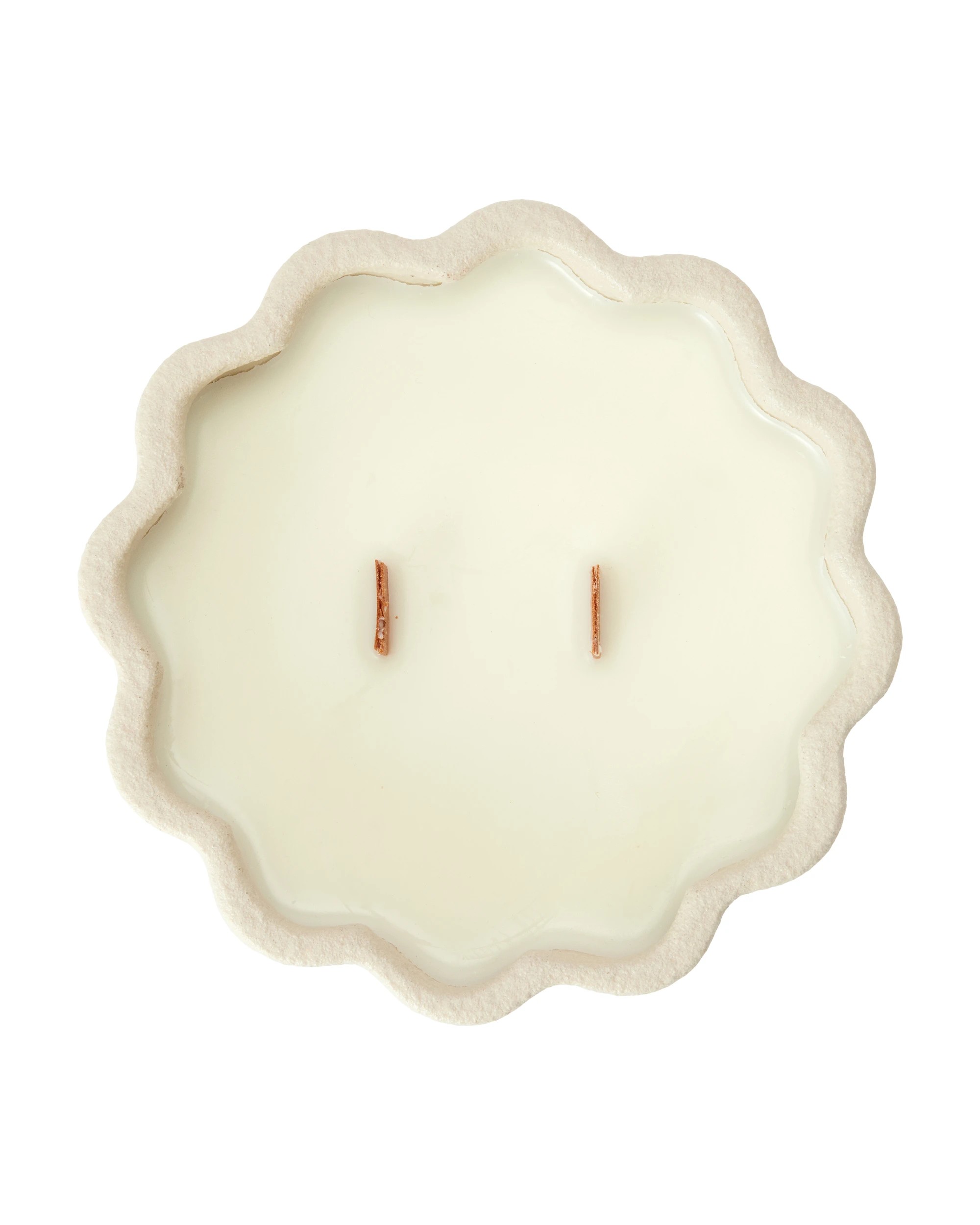 3 Taupe Wavy Pedestal Ceramic Candle, 3 of 6