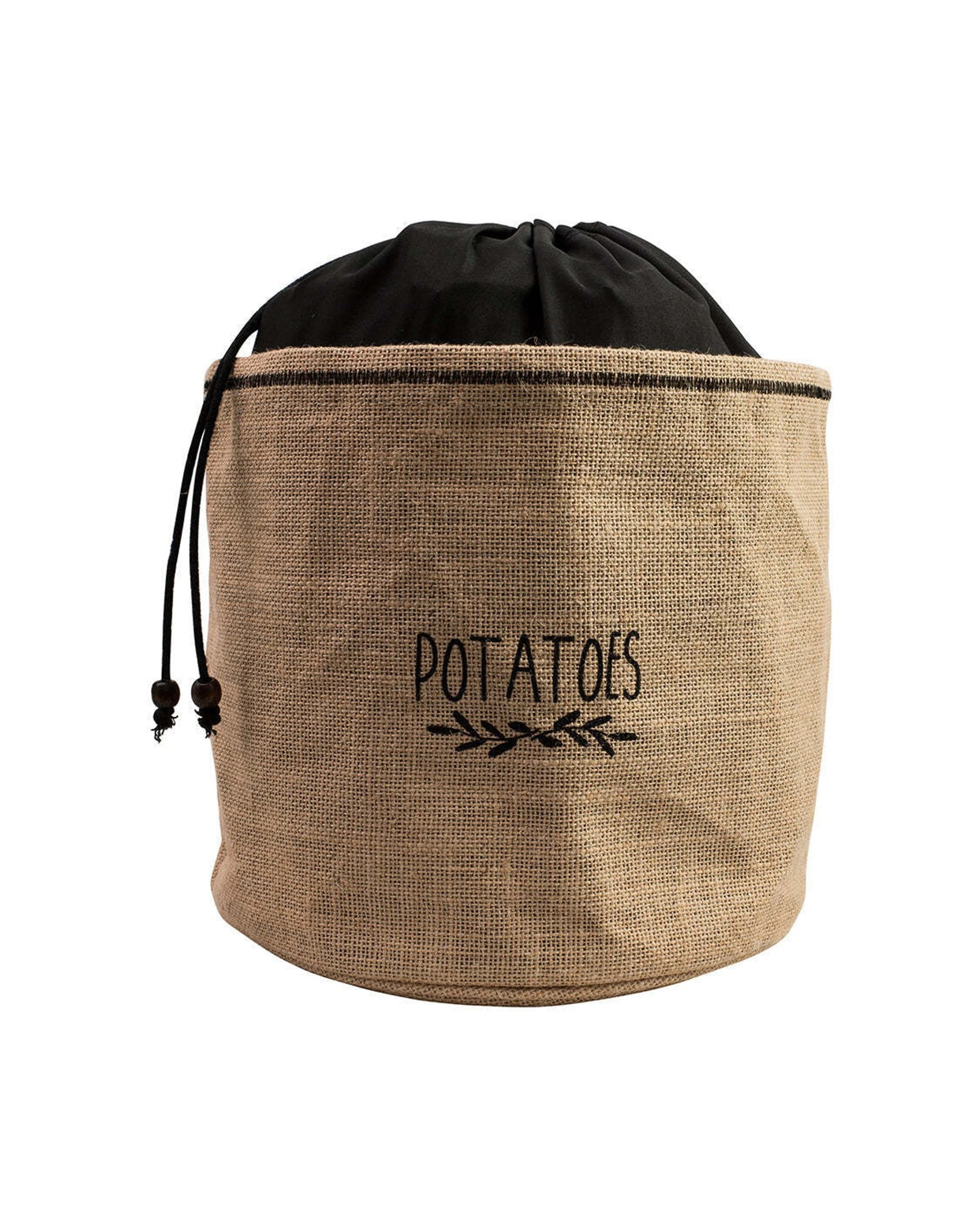 2 Avanti 24cm Jute Potato Storage Bag With Drawstring And Breathable Liner - Brown, 2 of 3