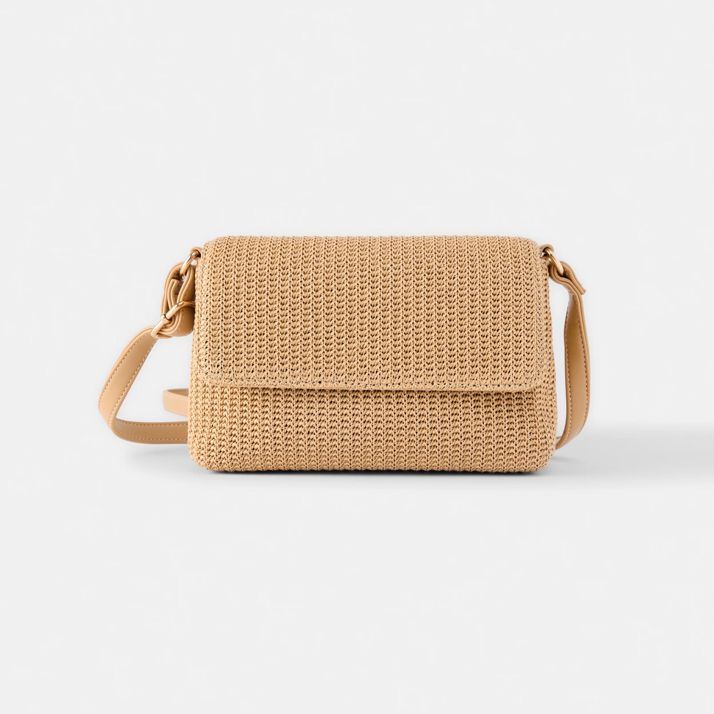1 Straw Crossbody Bag Natural, 1 of 7