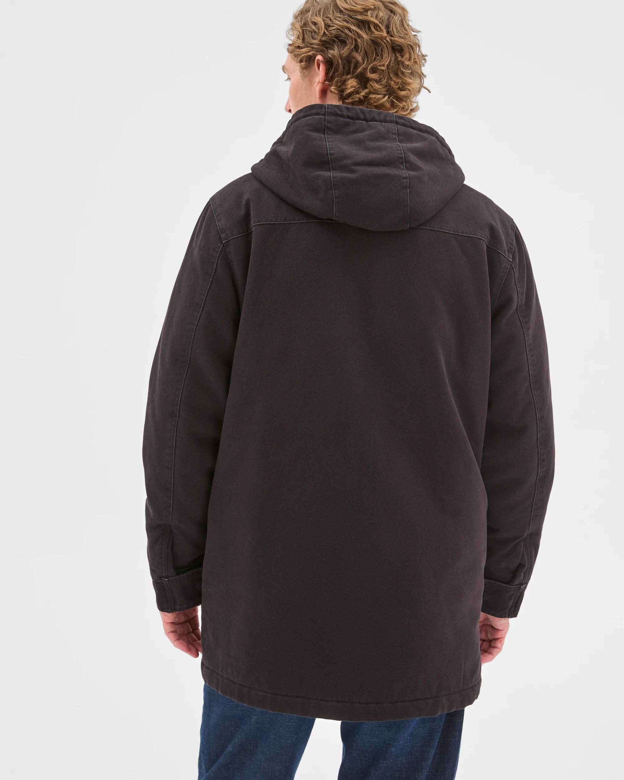 7 Target Man Australian Cotton Canvas Parka Jacket BLACK, 7 of 7