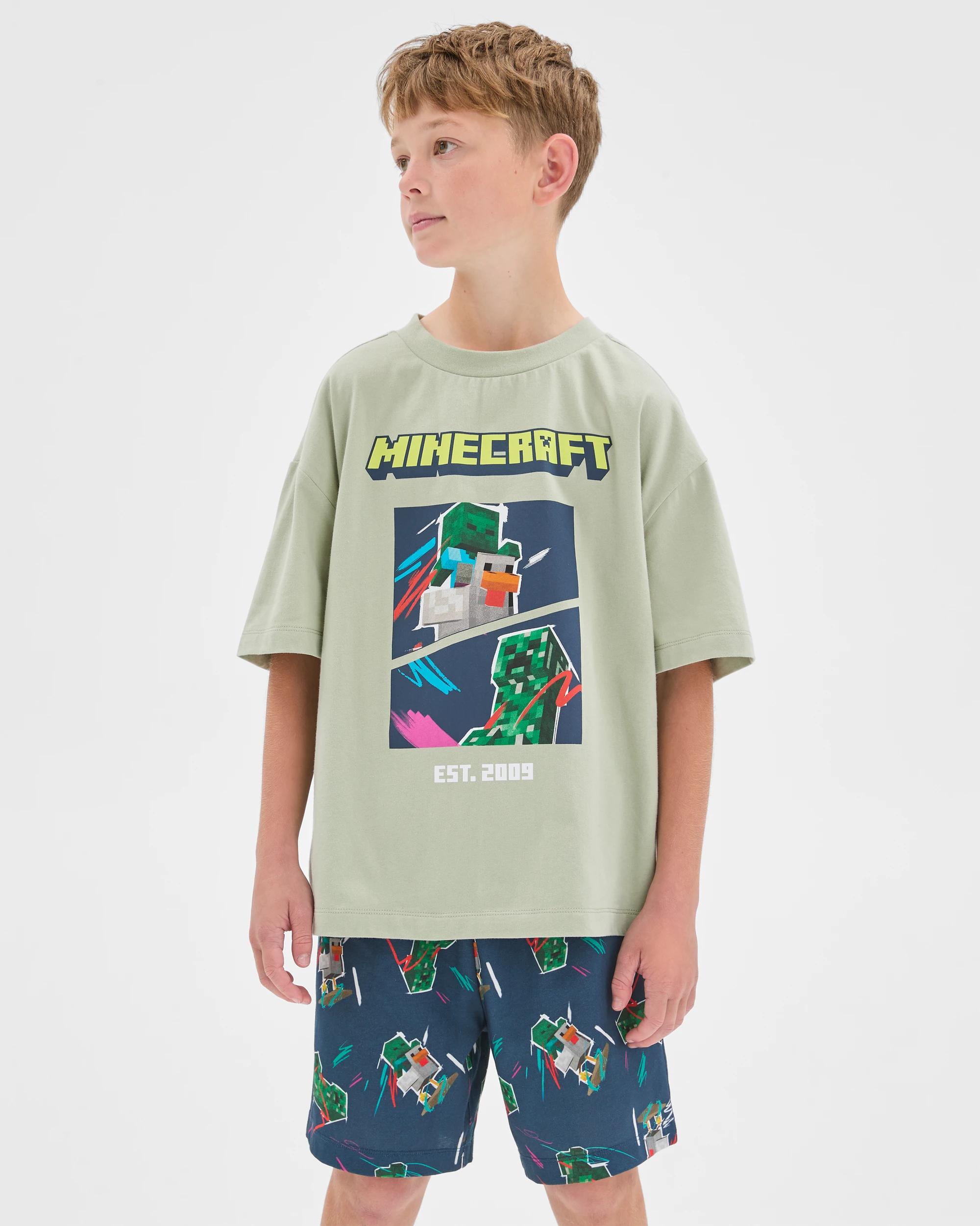 2 Minecraft Australian Cotton Older Boys Oversized Knit Pyjama Set MINECRAFT, 2 of 7