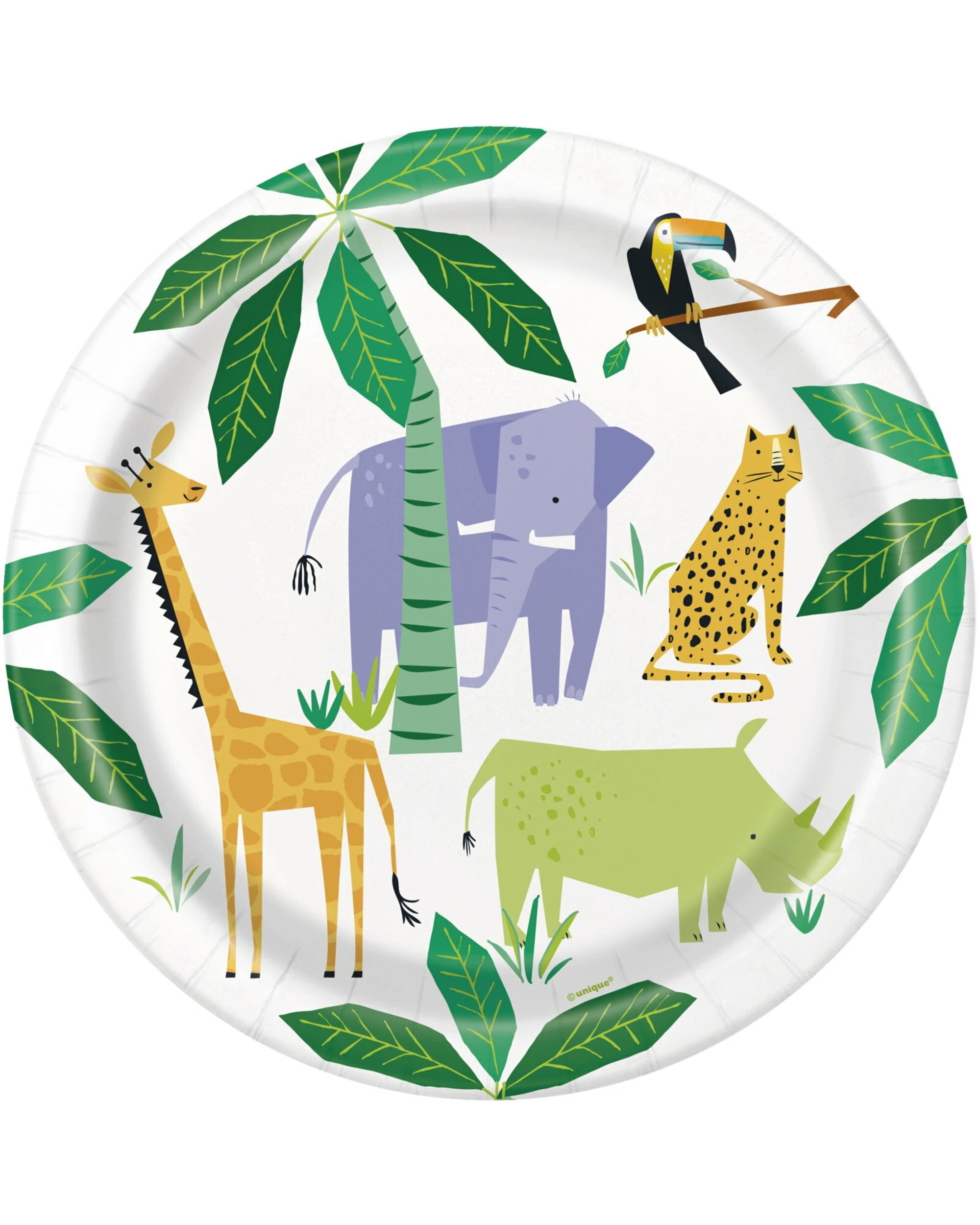 1 Unique Animal Safari Large Paper Plates Pack of 8, 1 of 1