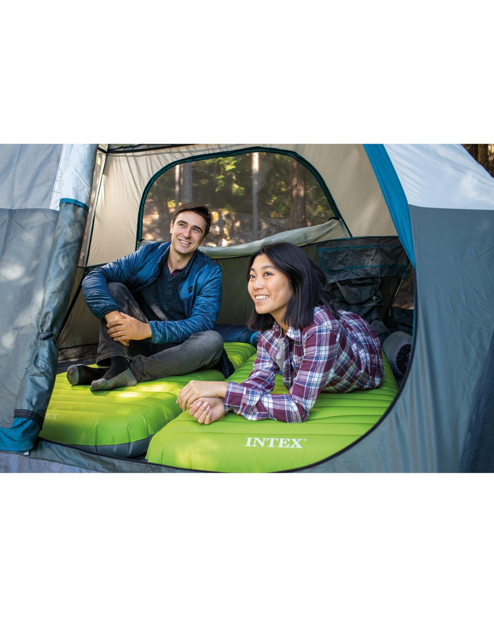 8 INTEX TPU Dura-Beam Camping Mat USB150 Pump Included 2-Ply Laminated Durable, 8 of 9