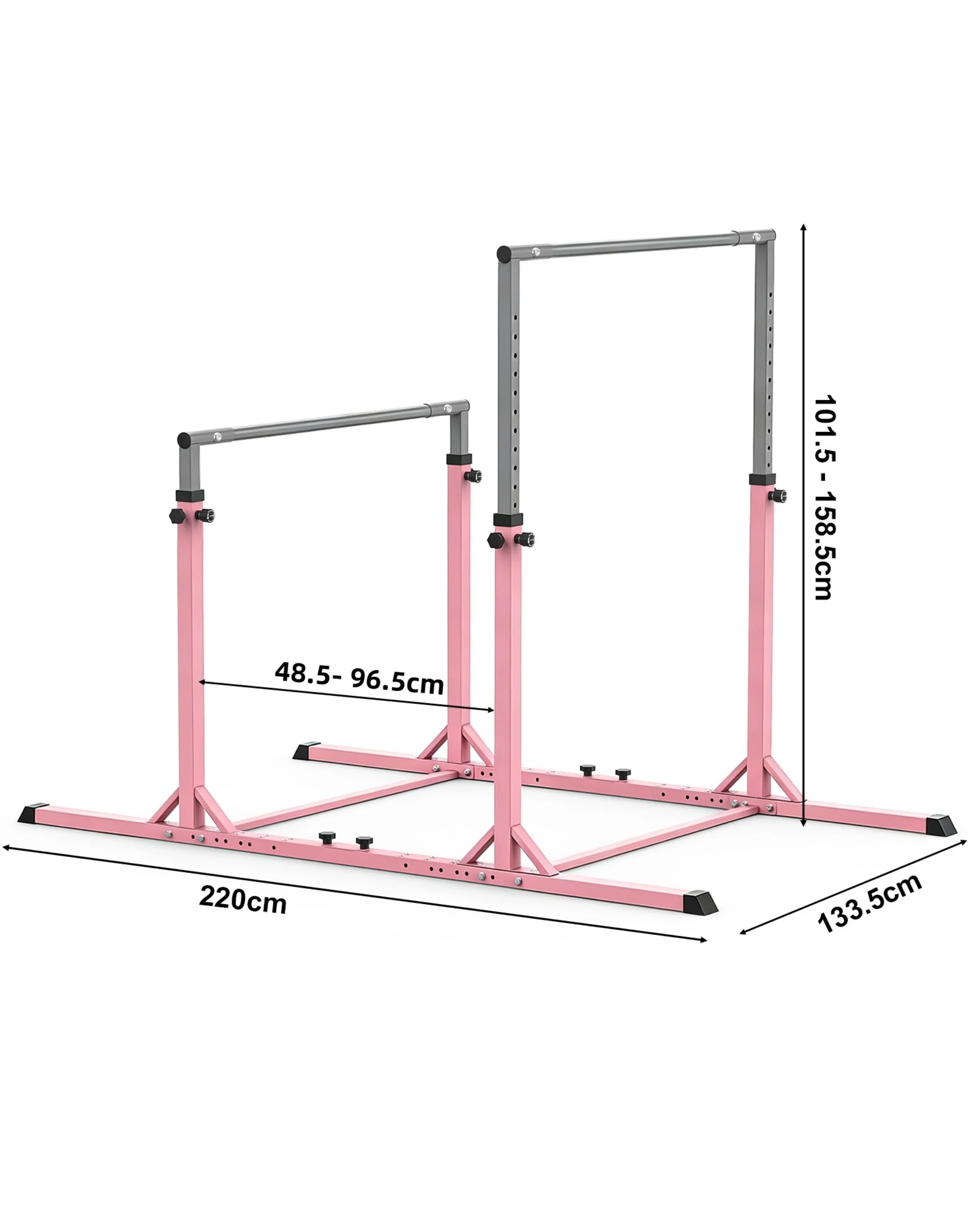 7 Advwin Kids Gymnastics Bar, Adjustable Uneven Bars & Kip Bar for Home Training, Double Horizontal Bars - Pink, 7 of 7