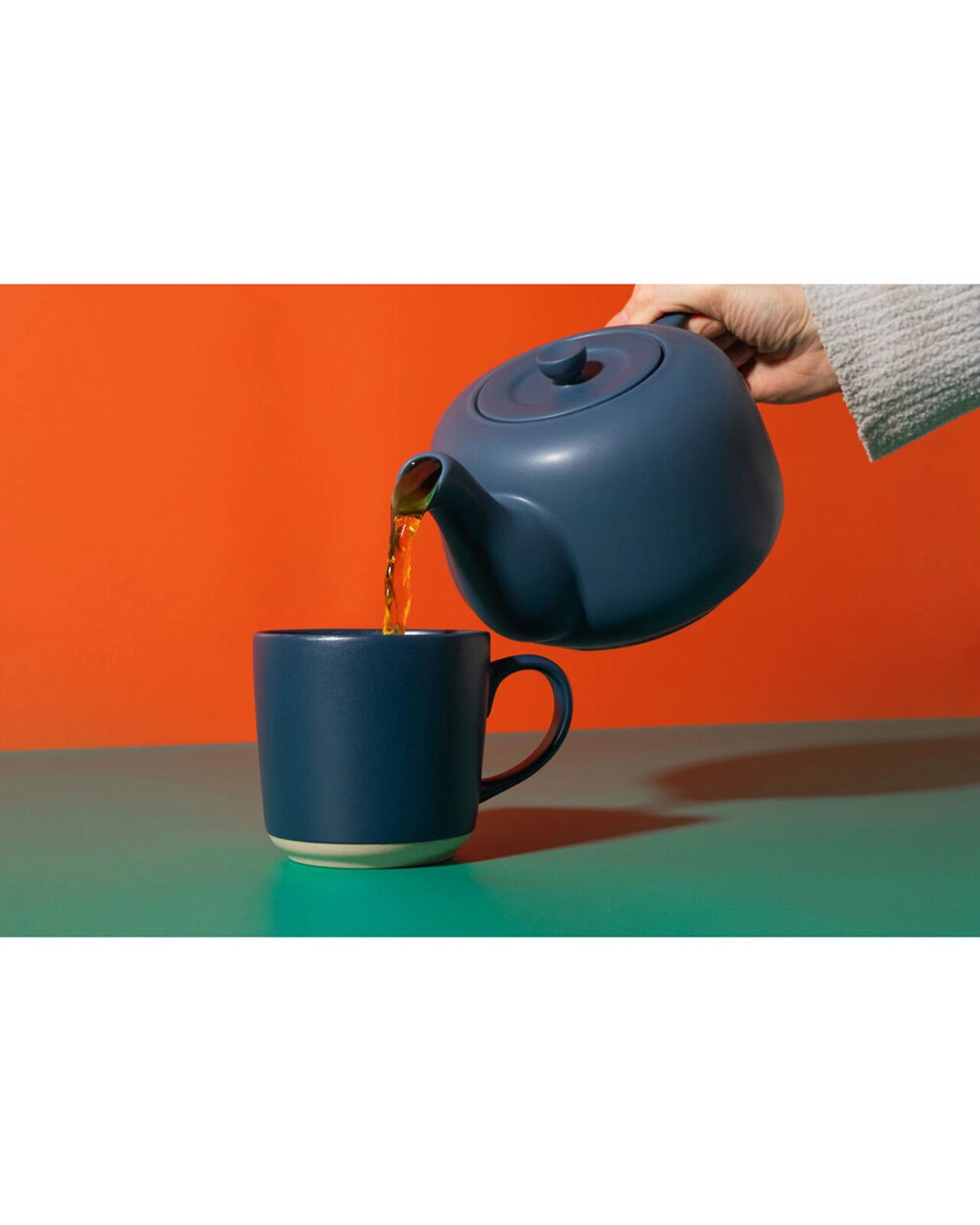 4 La Cafetiere 2PK Stoneware Classic Teapot Kettle 1.2L - Blue, 4 of 7