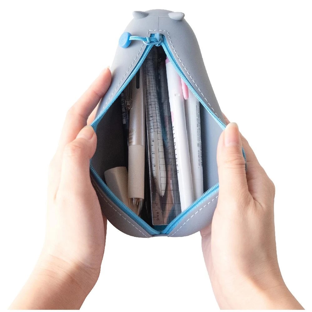 10 PuniLabo Lying Down Pencil Case Grey Cat, 10 of 10