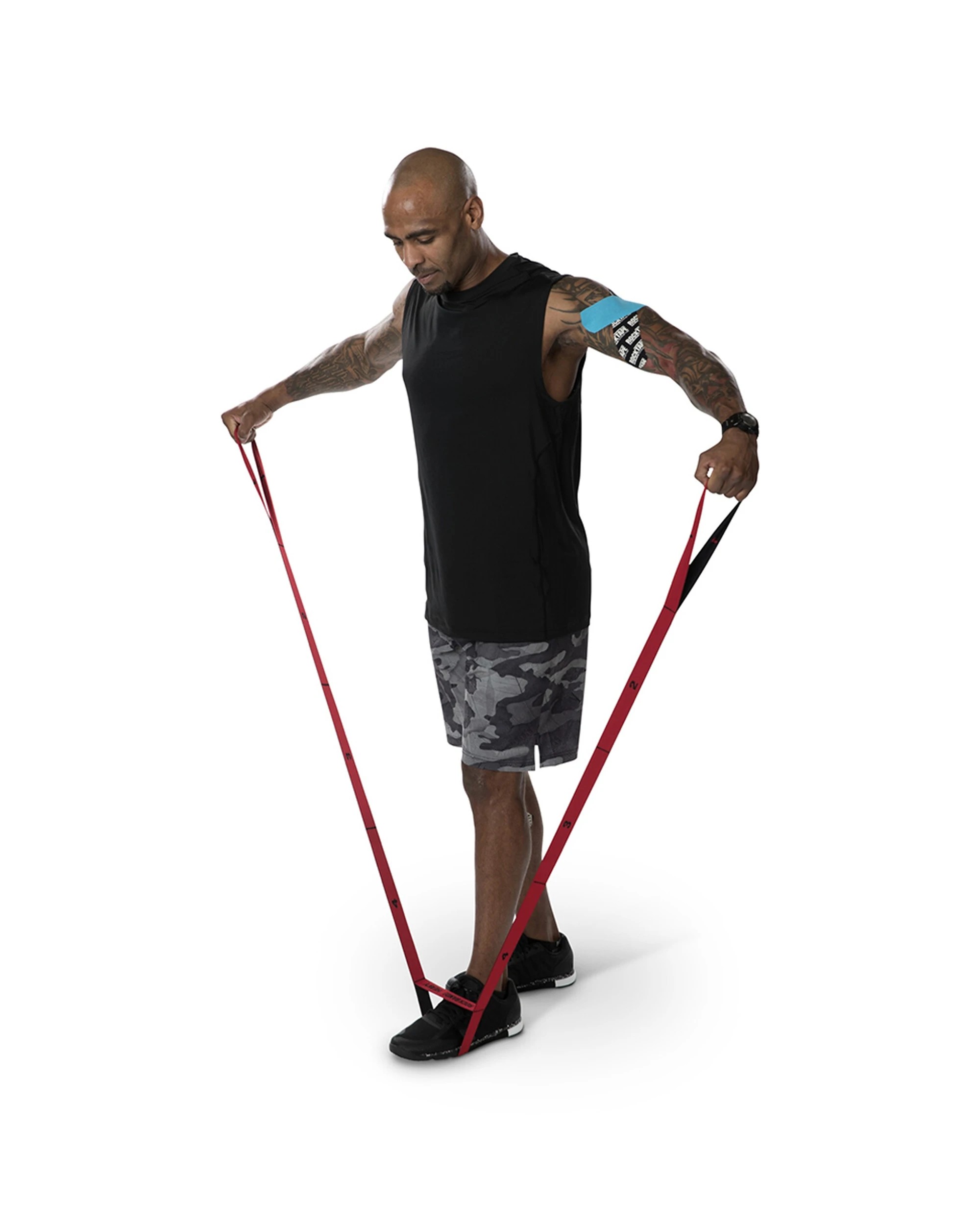 6 RockTape RockBand Flex Heavy 22-28lb Stretching Strap Resistance Band With Loops - Red, 6 of 8