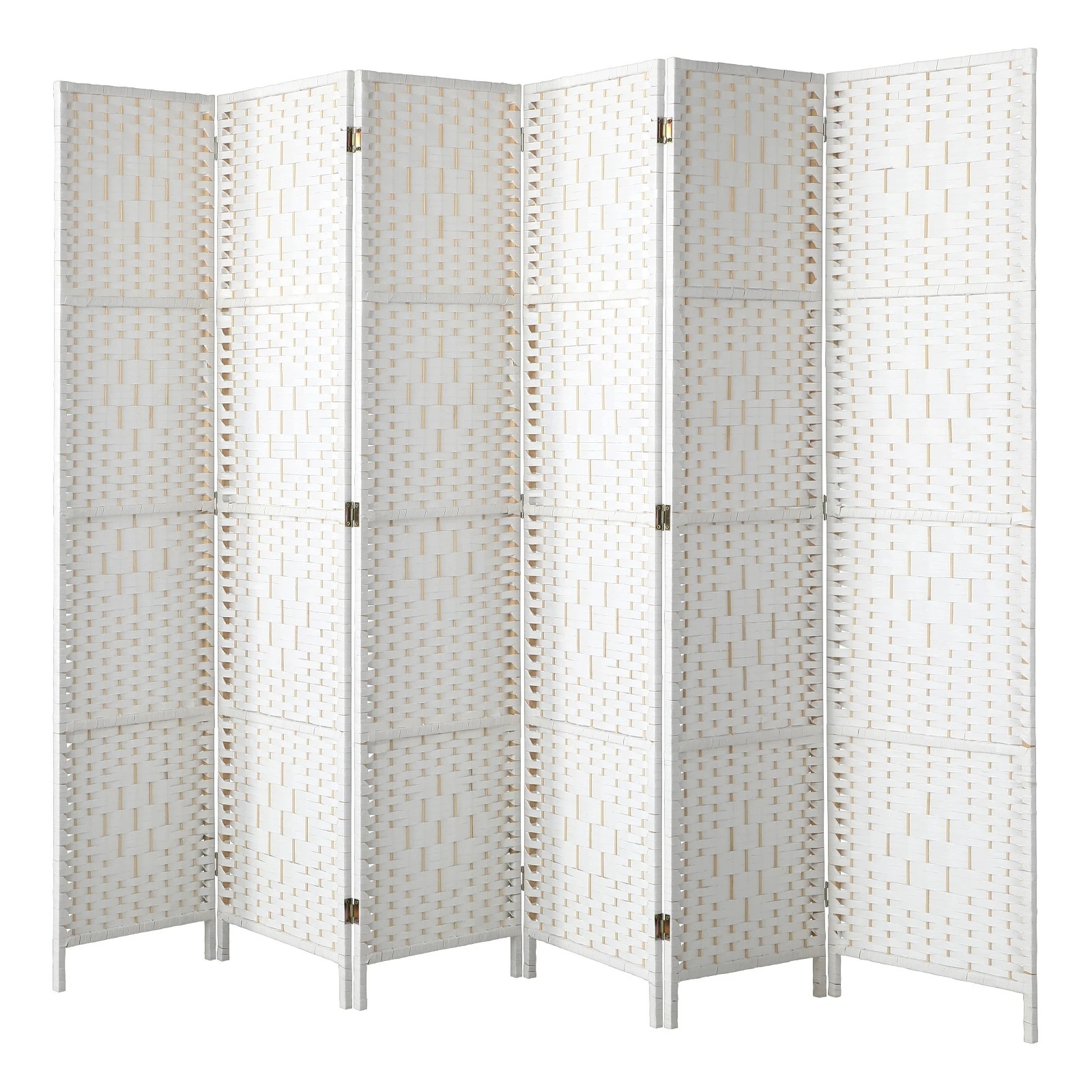 1 Oikiture 6 Panel Room Divider Screen Privacy Dividers - White, 1 of 10